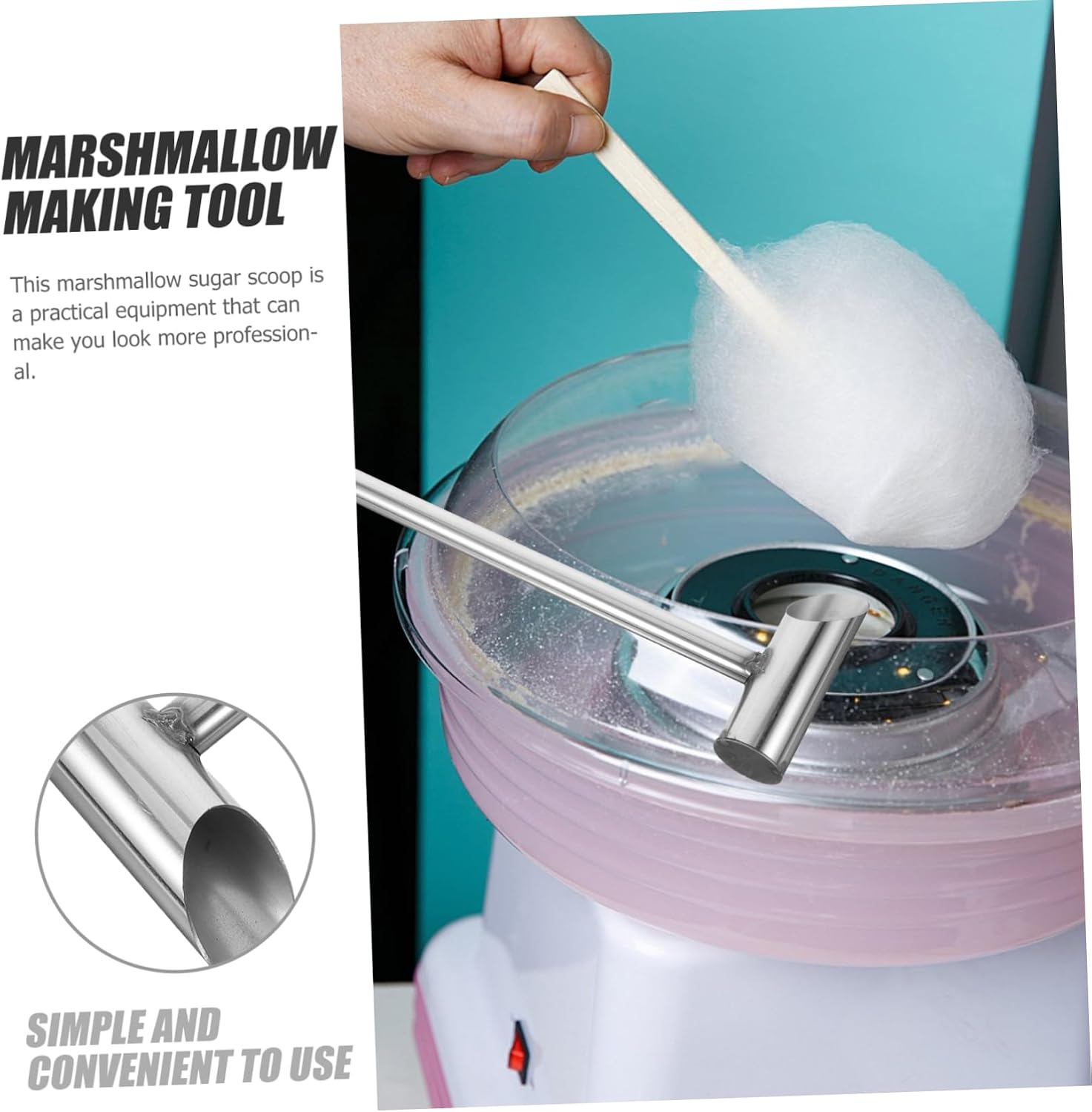 DOITOOL Stainless Steel Marshmallow Spoon for Sugar Multi-Function Candy Scoop Long Handle Sturdy Food Serving Utensil for Home and Commercial Use Random Color