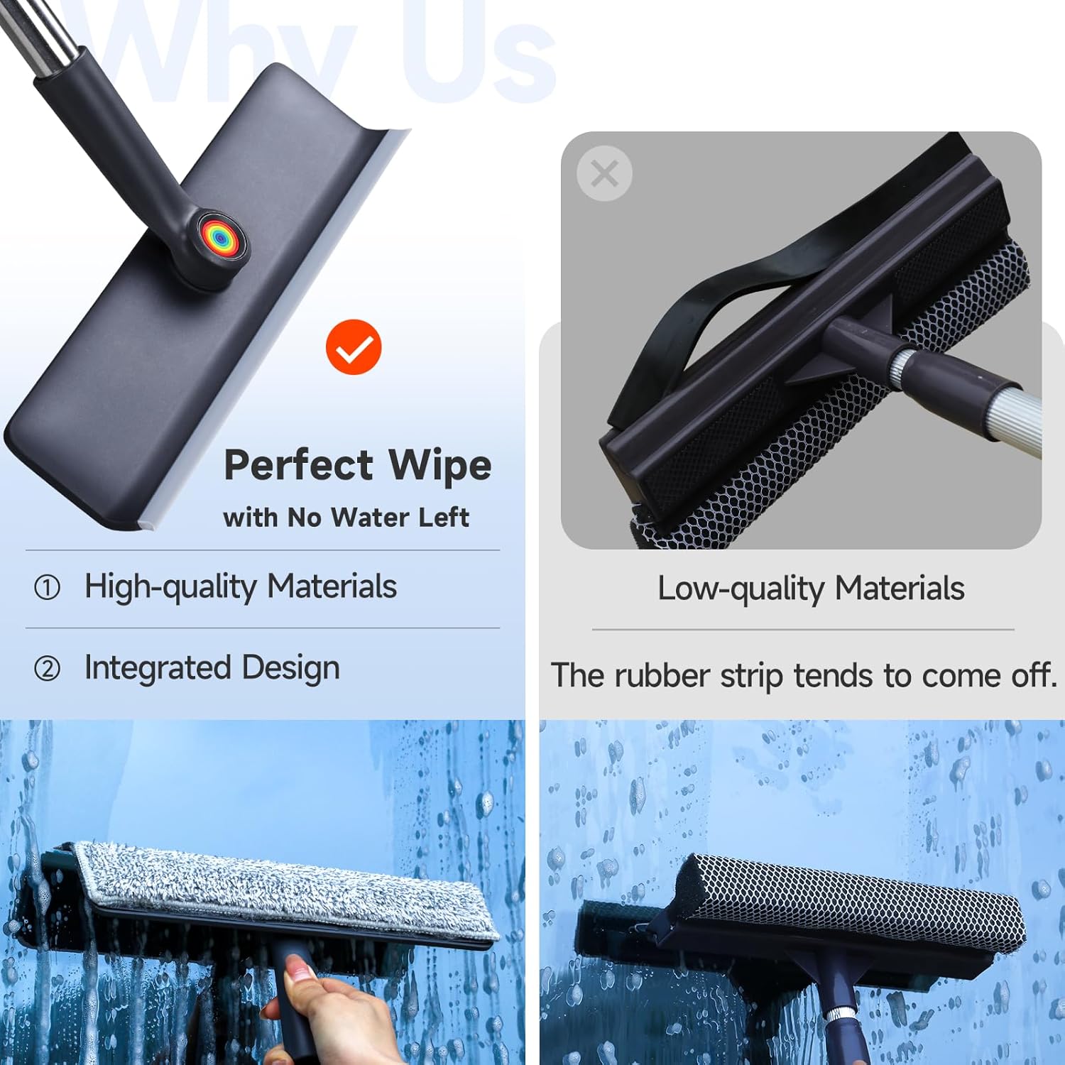 62‘’ Window Washing Kit: 1 Window Squeee for Home, Window Cleaning
