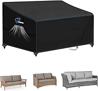 Vista 8 de SIRUITON Funda para Sofá/Sofá de Amor/Banco de Jardín y Patio de 2 Asientos 51" An x 27" Pr x 35" Al, Funda para Sofá Exterior Impermeable Oxford