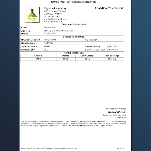 Miniatura 3 de ProHealth NADH Pro - Boost NAD+ (25 mg, 60 pastillas de acción rápida) Aumenta la energía, la memoria y el enfoque | Apoyo del estado de ánimo |