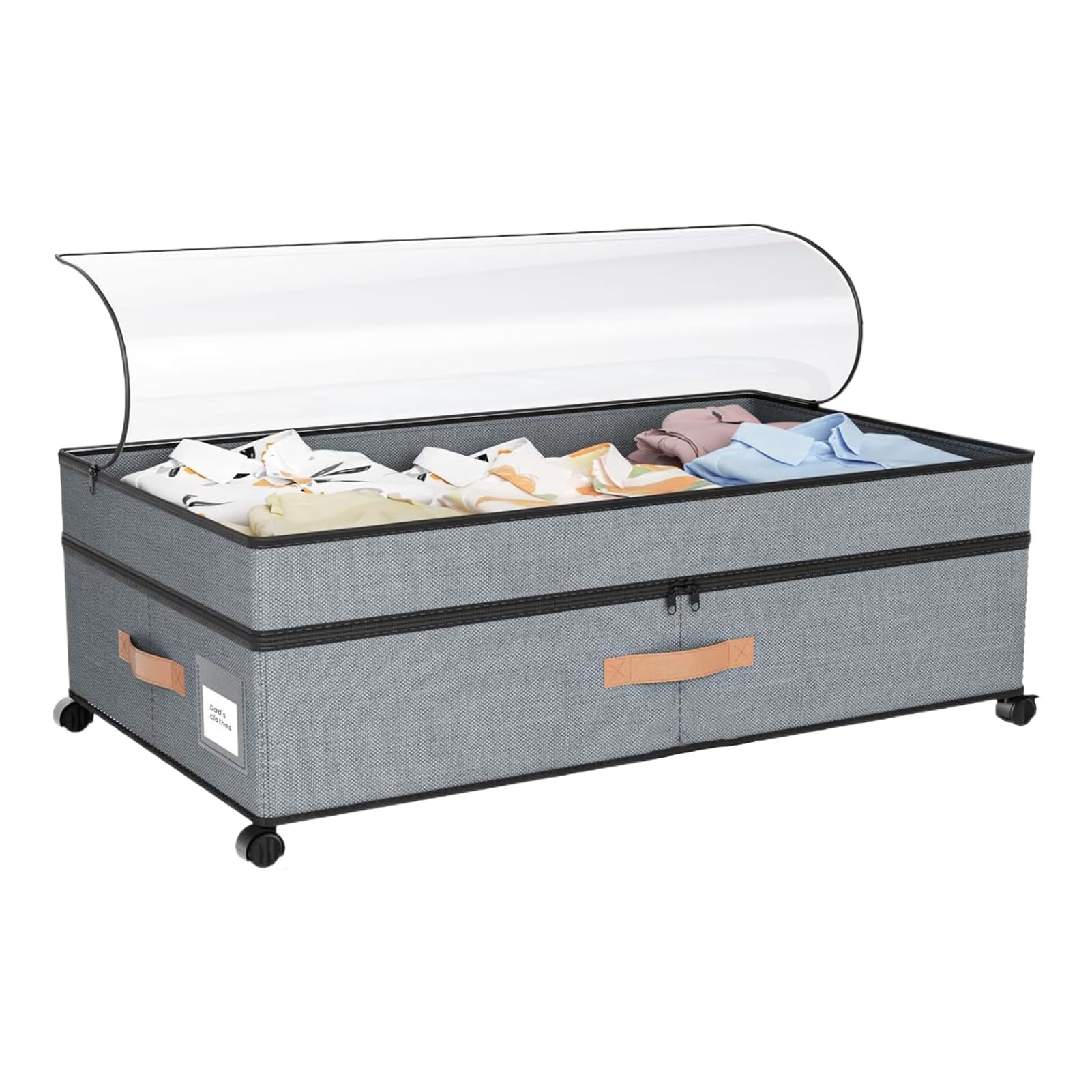 Contenitore Per Sotto Il 72L Organizzatore Antipolvere | Contenitore Con Ruote Per Sotto Il Per Scarpe Vestiti Lenzuola Giochi Coperte Biancheria Camera Soggiorno Dormitorio
