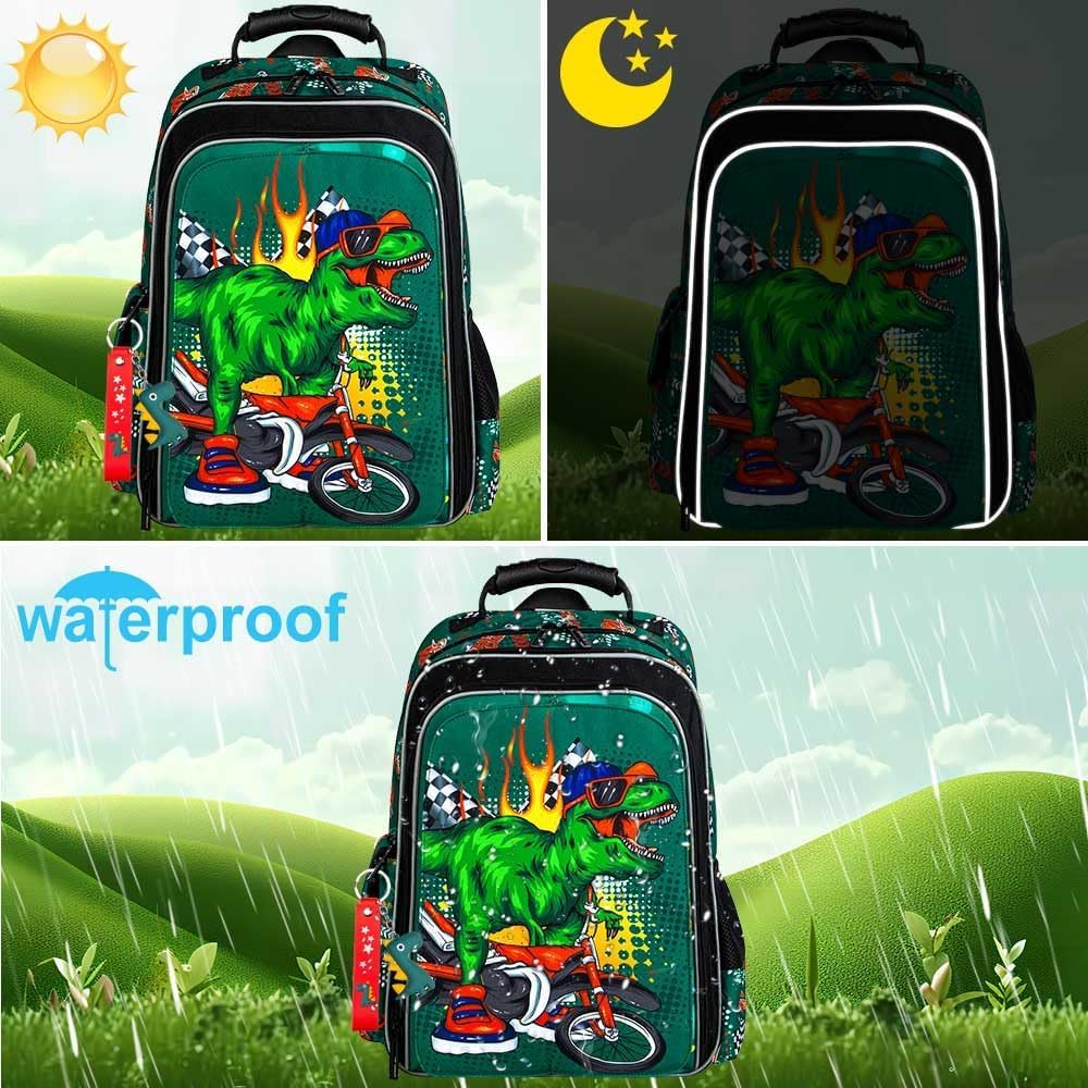 UFNDC 3PCS Boys Dinosaur Backpack, Kids Bookbag With Lunch Box, Water Resistant School Bag For Elementary Preschool Toddler - Image 5
