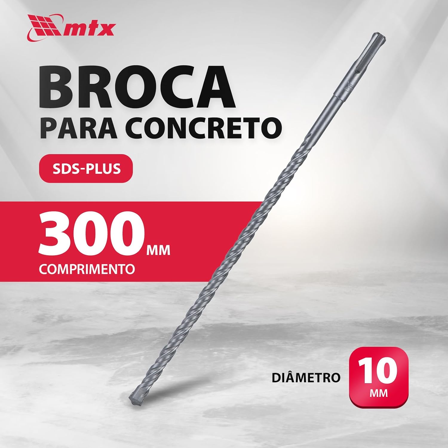 Mtx Broca Para Concreto 10 X 300 Mm Tipo Sds Plus