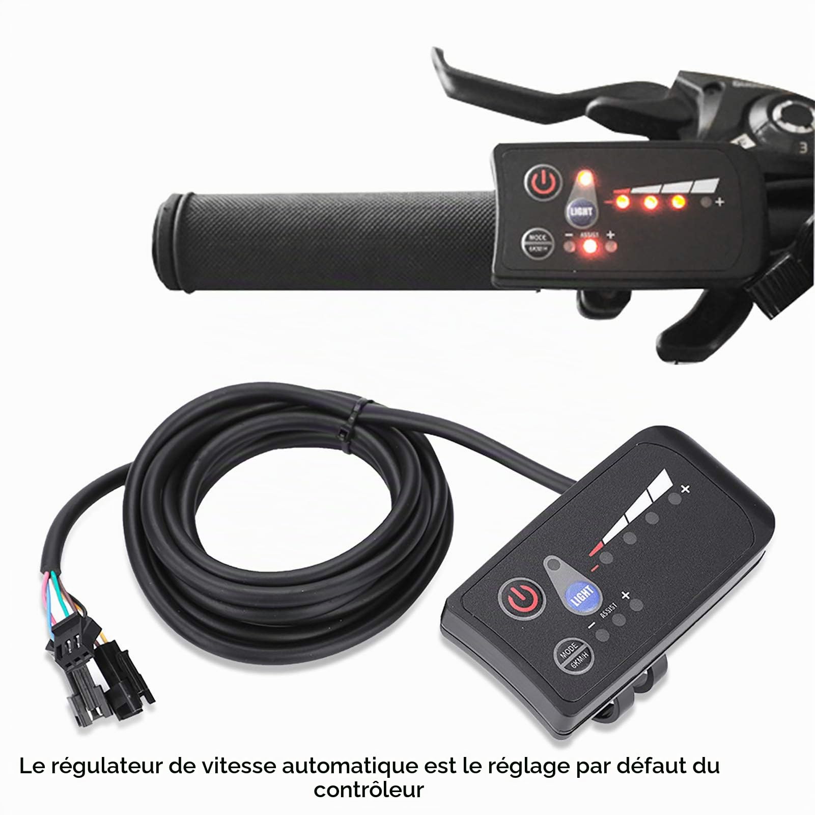 Qii lu Contrôleur sans balais à Moteur 250W/350W 24V 36V 48V Contrôleur électrique sans balais pour Scooter électrique de vélo avec Panneau d'affichage à LED(24V)