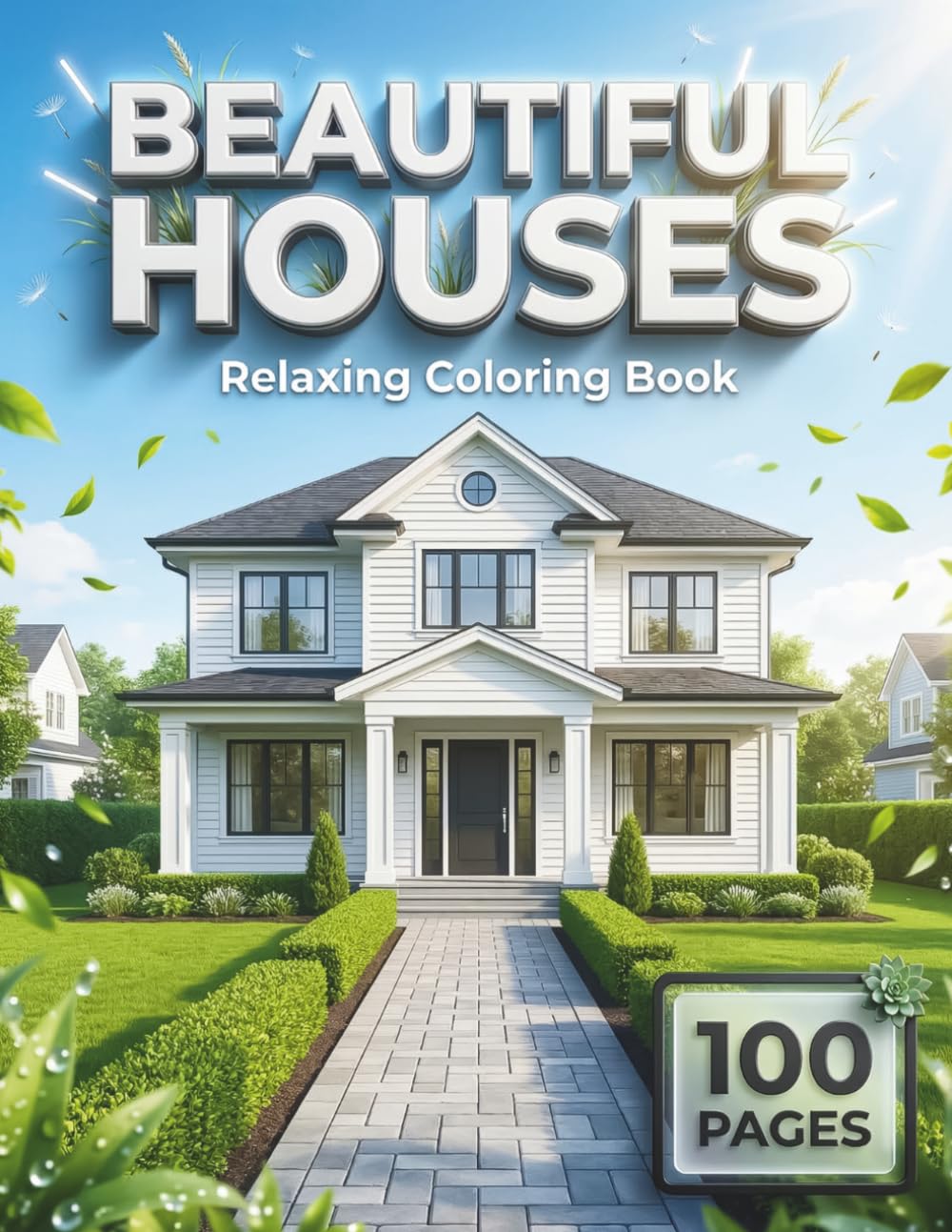 Beautiful Houses: Relaxing Coloring Book for Adults with 100 Pages featuring Cozy Cottages, Modern Mansions, and Charming Treehouses for Stress Relief (The Cozy Collection)