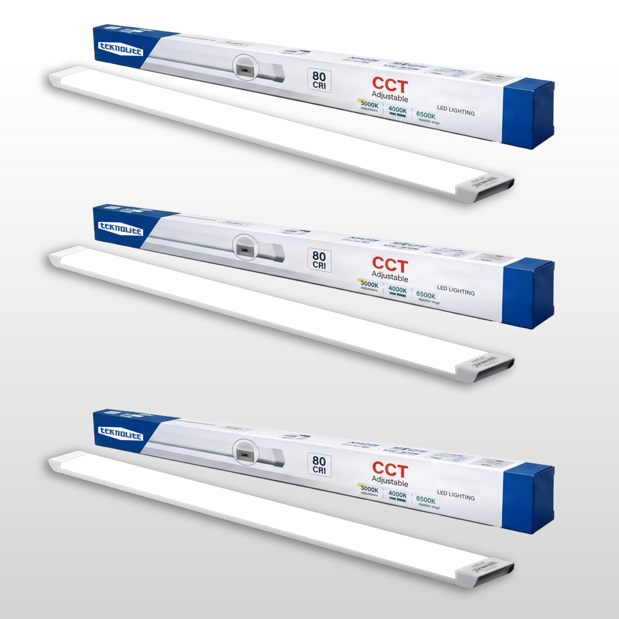 ACE LED Batten Light, CCT Selectable 3000K/4000K/6500K, 72W, RA80, White, Linkable Strip Light (Pack 3)-image-39