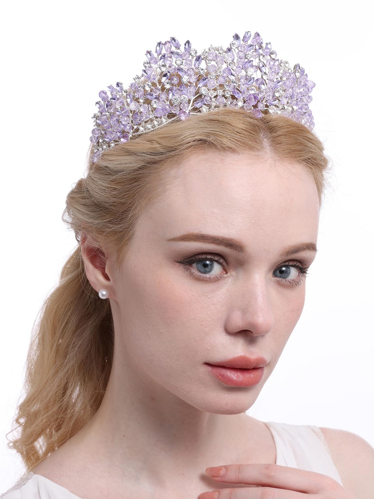 Tiaras y coronas de reina barroca con diamantes de imitación para mujer, diadema brillante de princesa hecha a mano de cristal para quinceañera, Halloween, cumpleaños, baile de graduación,