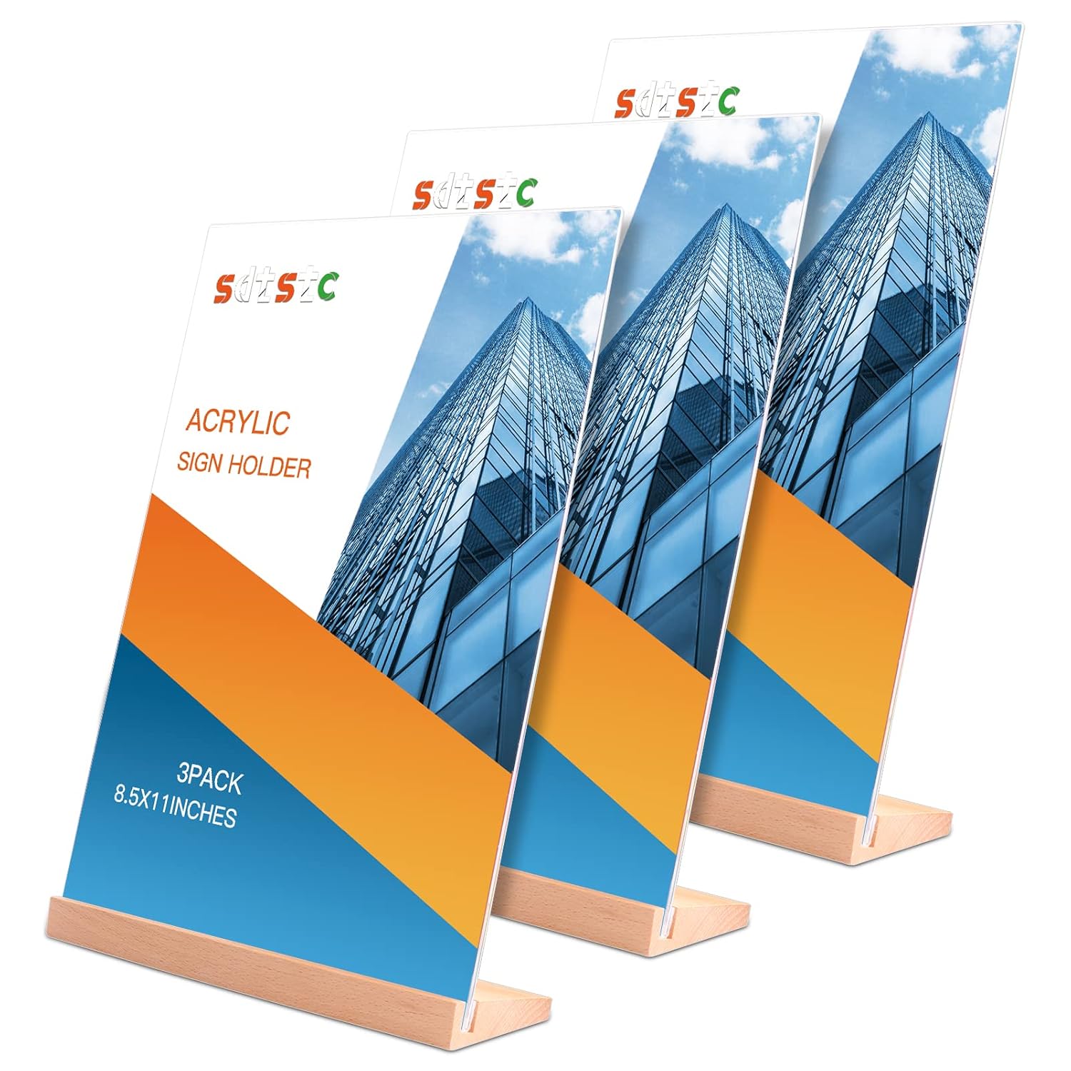 Acrylic Sign Holder 8.5 x 11, Clear Plastic Paper Sign Holder, Table