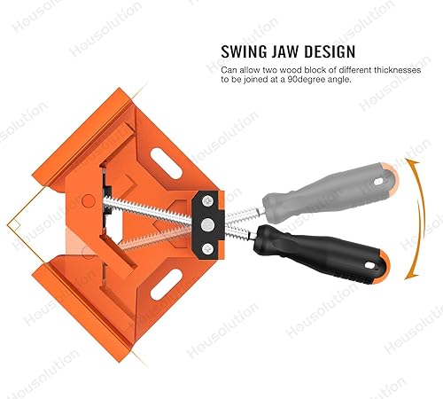 Miniatura 6 de Housolution - Abrazadera de ángulo recto abrazadera de esquina de aleación de aluminio de 90 herramienta de abrazadera de clip de ángulo recto