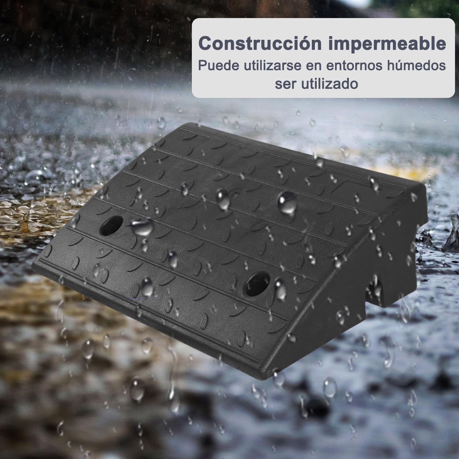 Bordsteinrampe aus Gummi, 170 mm hoch, 430x400x170 mm, schwarz – geeignet für Rollstühle, tiefergelegte Autos und Motorräder (2 Stück)