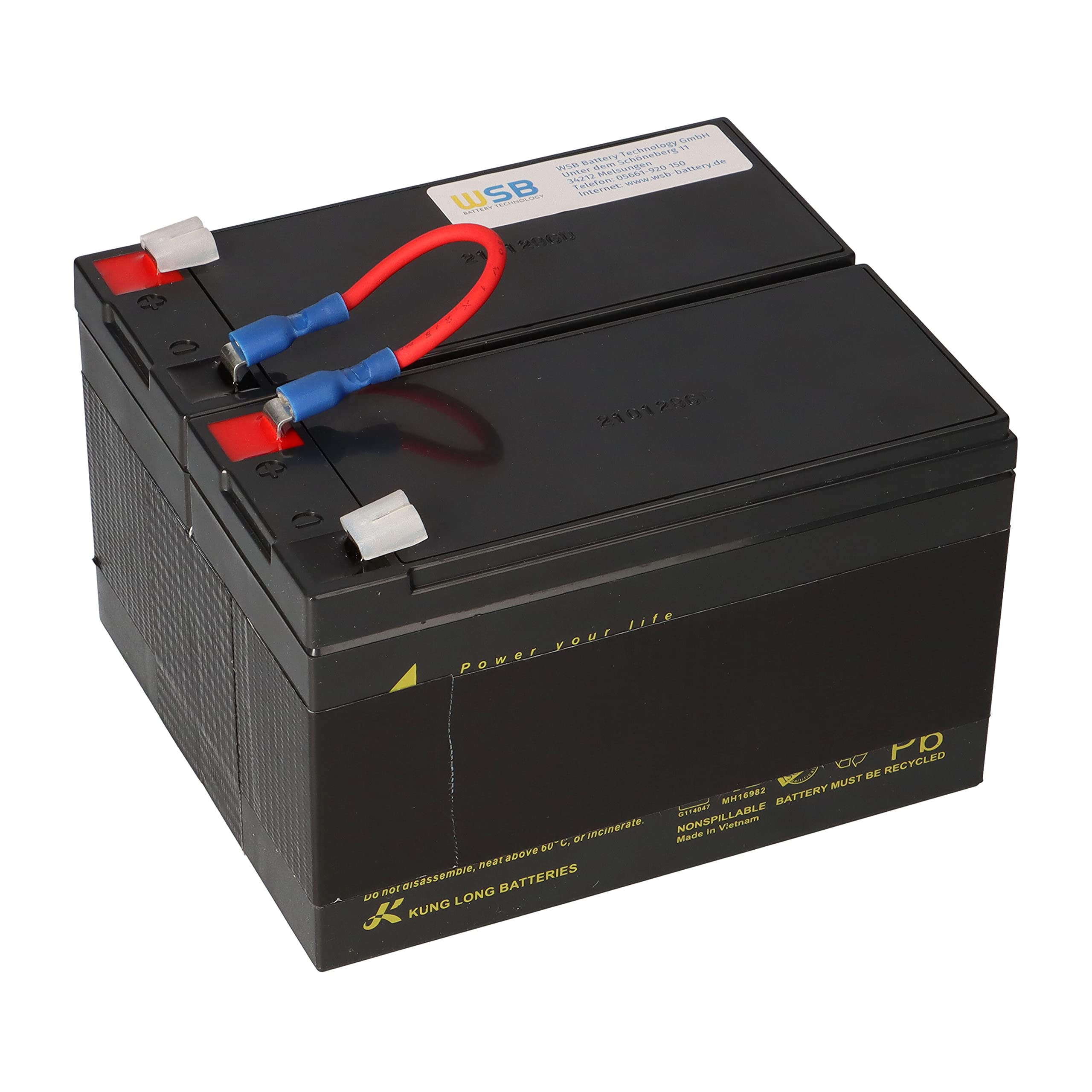 Akku Kompatibel APC Back UPS RS 1200 1500 Ersetzt RBC109 - Akku UPC - Langlebig - Wartungsfrei - Zuverlässig - Ersatzakku