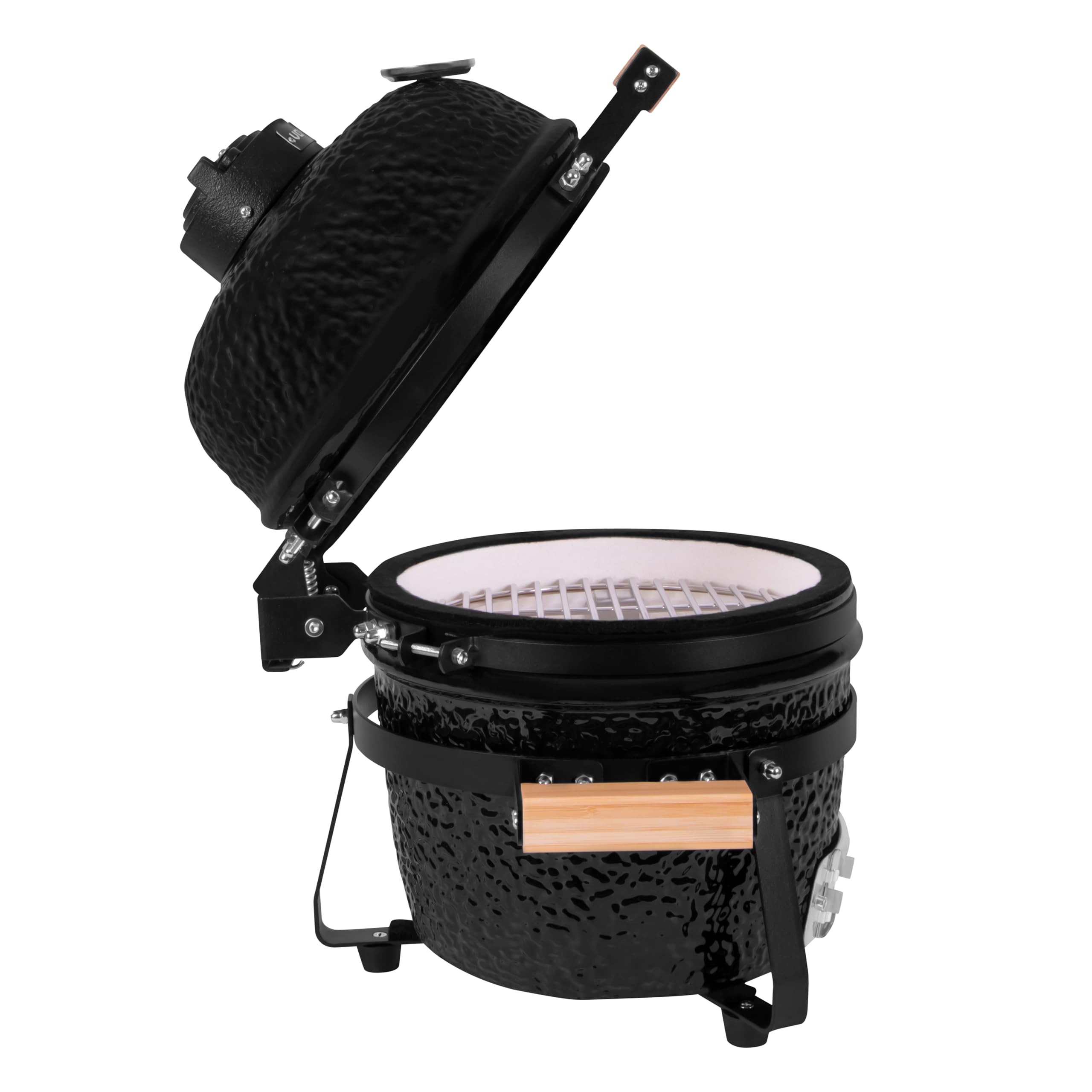 VONROC Barbecue Kamado 13 Pouces - Barbecue Portable Ø27 cm Surface de Cuisson, 25kg - Barbecue Charbon de Bois en Céramique Modèle à Poser – Avec Support, Thermomètre, Repose Assiette & Couvercle