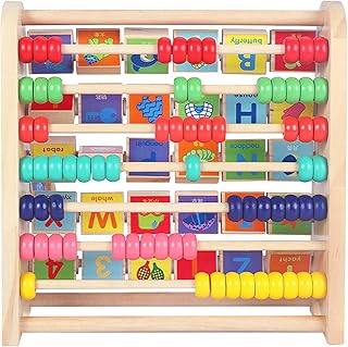 Geranium Busy Activity Cube Toys,Montessori Toys Math Learning Frame Kids Wooden Toys Learning Board Letter Abacus Early Educational Learning Toys For Toddler Preschool Kids