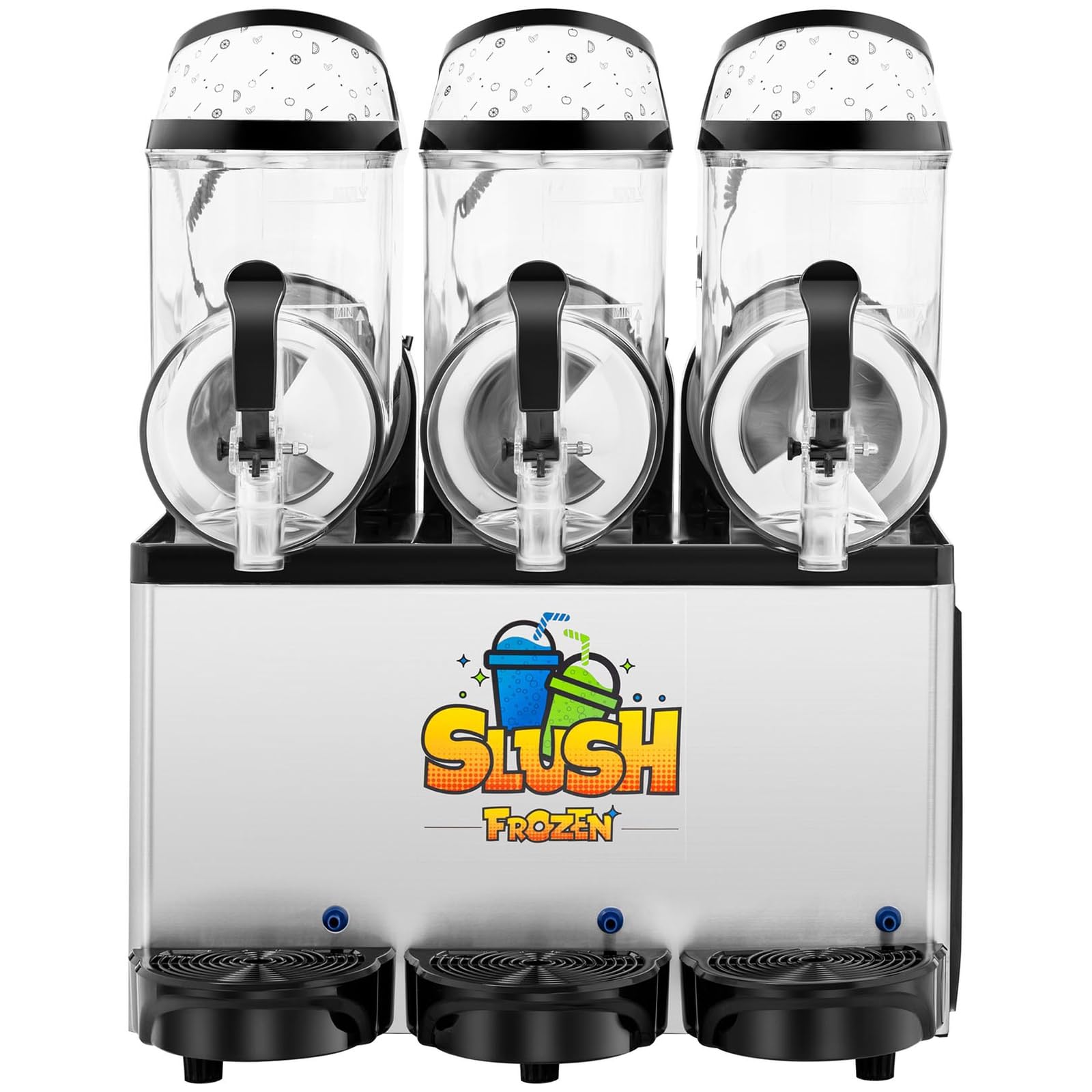 Royal Catering Máquina Para Granizada Granizadora RCSL 3/10 (3 x 12 L, Iluminación LED, Temperatura de -3 a 2 °C, Motor de 800 W)