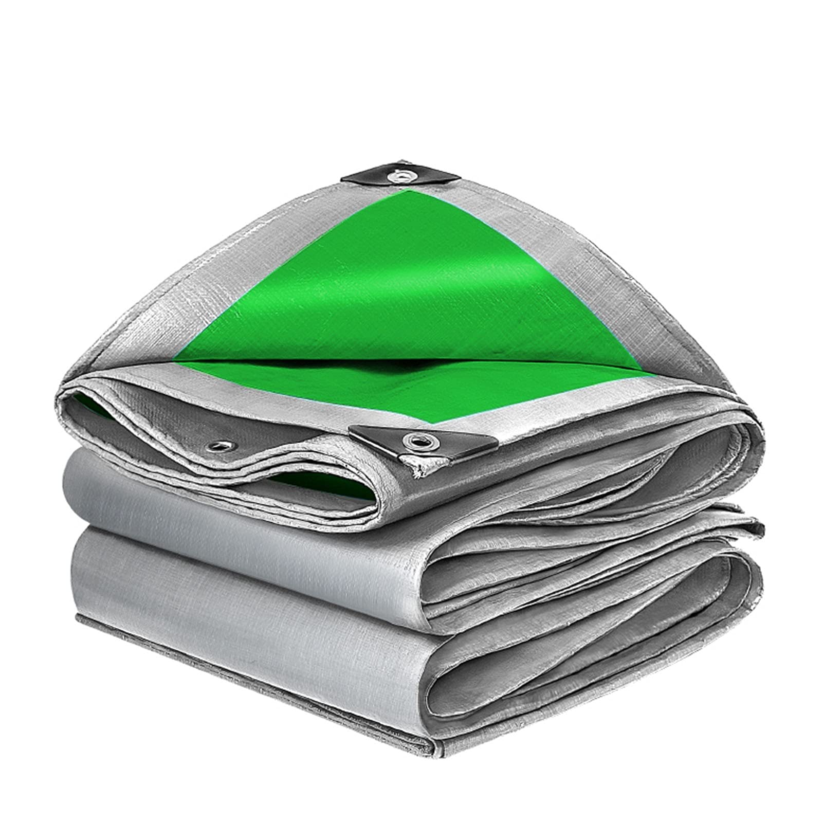 Lona impermeable resistente con ojales, doble revestimiento de PVC, lona gruesa para tienda de campaña, refugio, remolque, cubierta de camión, color plateado, 4 x 8 m, disponible en 20 tamaños