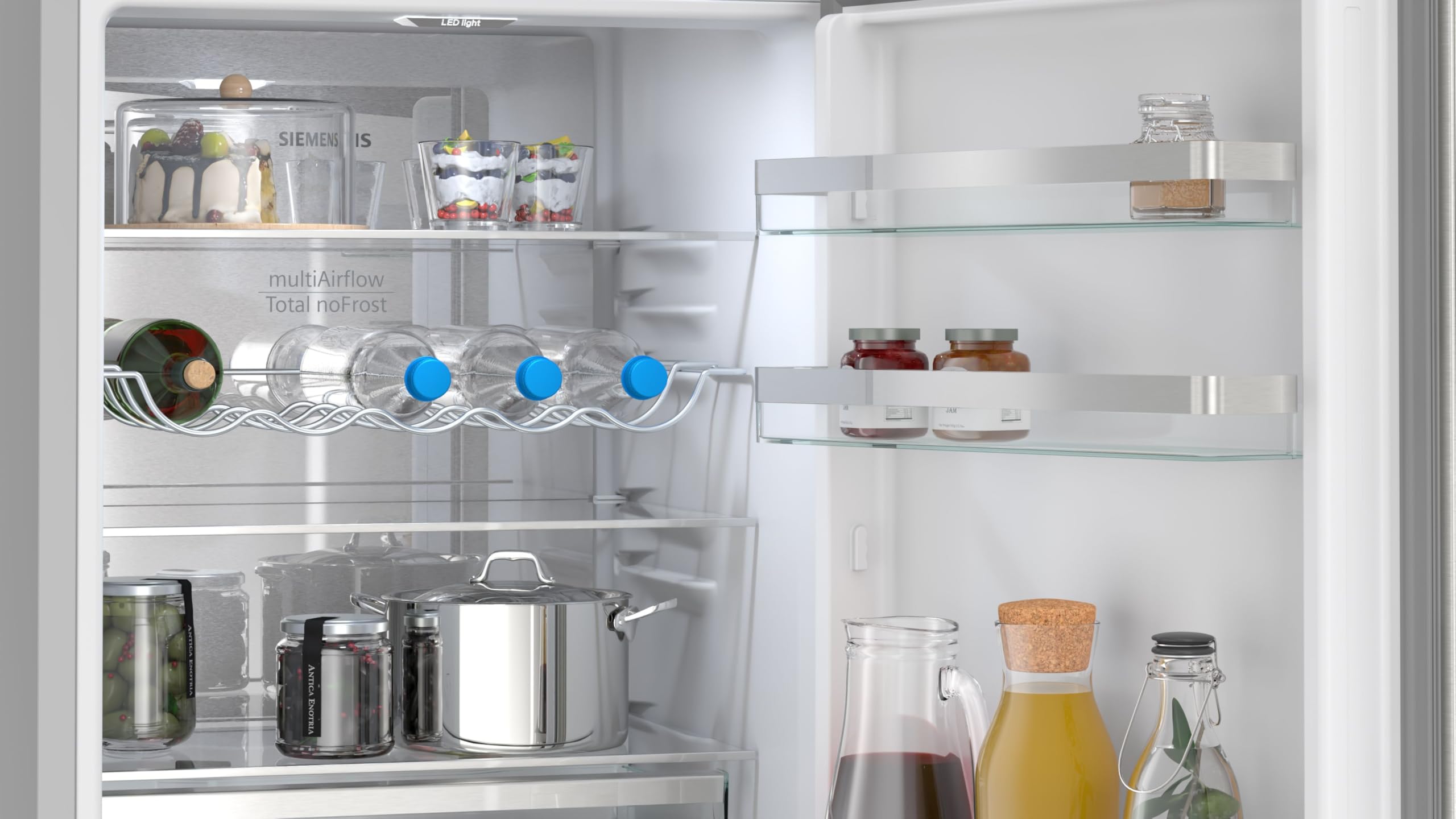Siemens iQ300 Freistehende Kühl-Gefrier-Kombination 186 x 60 cm, KG36NVIBG, 218 L Kühlen & 103 L Gefrieren, Total noFrost, Nahtlose Platzierung, hyperFresh 0ºC Schublade, antiFingerprint Edelstahl