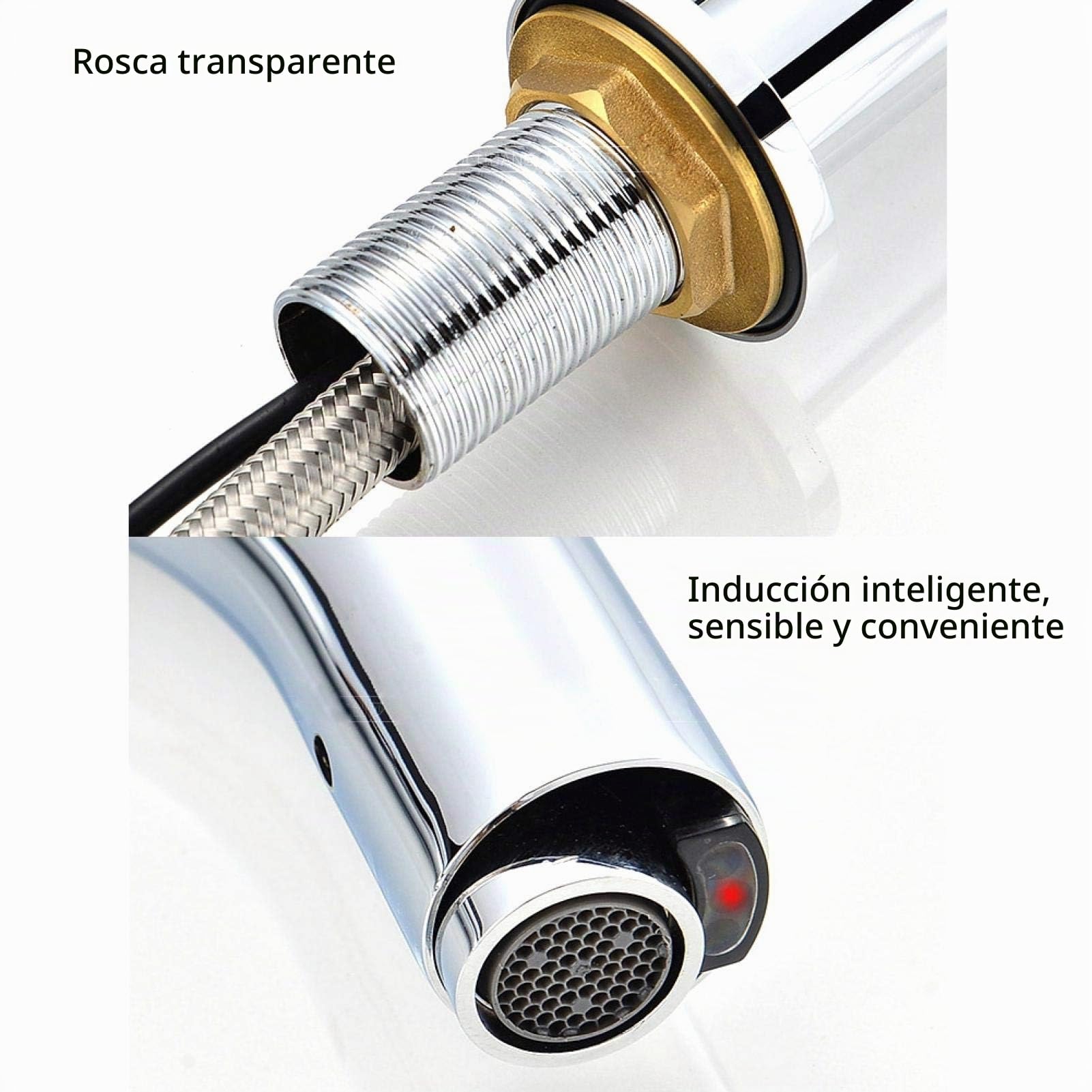 Grifo Automático Infrarrojos, Sensor de Manos Libres, Ahorro de Agua, Fácil Instalación, Ideal para Baño y Cocina