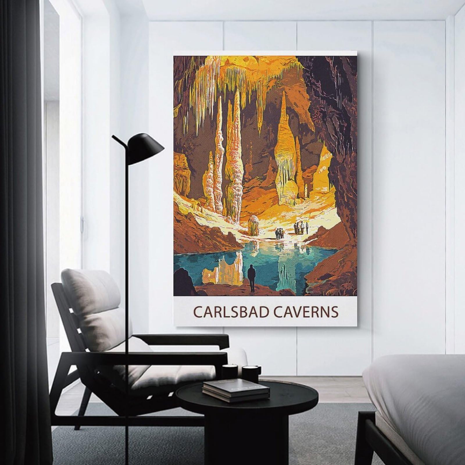 Junmoney Carlsbad Caverns National Park Canvas Wall Decor, 12x18inch(30x45cm), for Bedroom, Guest Room Or Reading Nook, Canvas Wall Decor for Personal Spaces