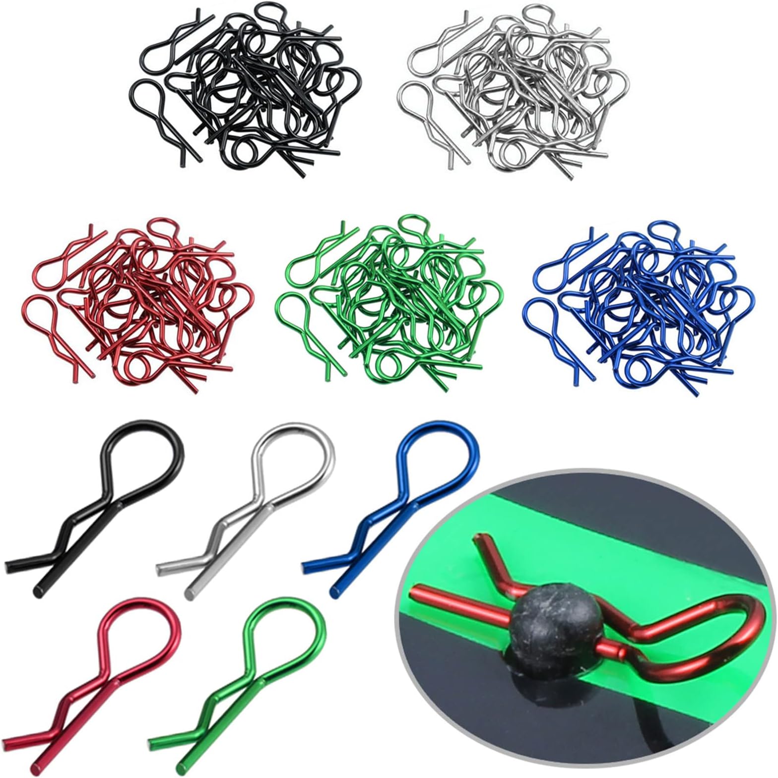 100-Pack Universal RC Body Clips Pins for All 1/10 1/12 Scale Redcat HPI Himoto HSP Exceed RC Car Parts Truck Buggy Shell Replacement