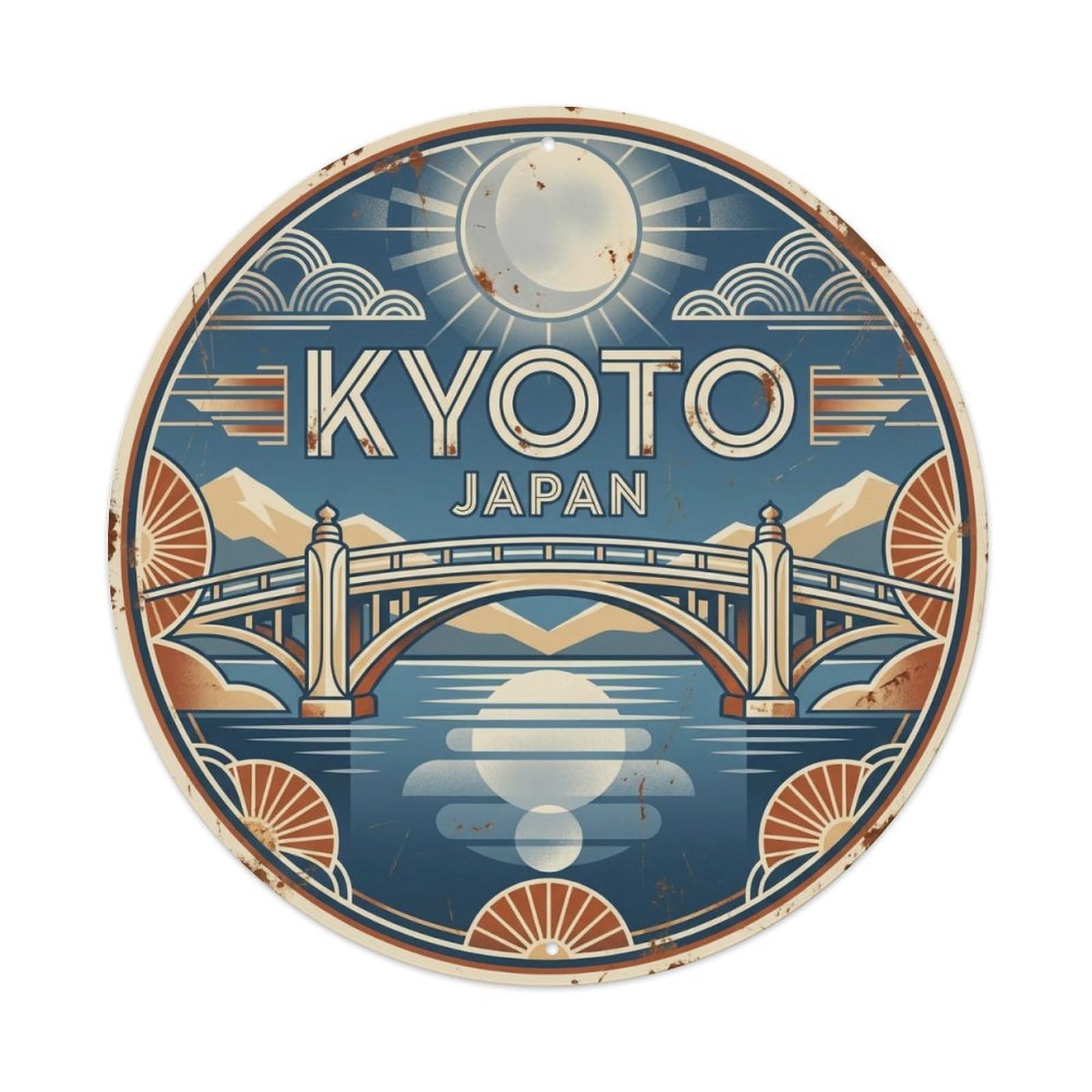 Vintage Travel Kyoto Japan Pride Vintage Metal Tin Sign Plaque Wall Decor for Cafe, Club Bar, Office, Garden Metal Poster 8x8Inch