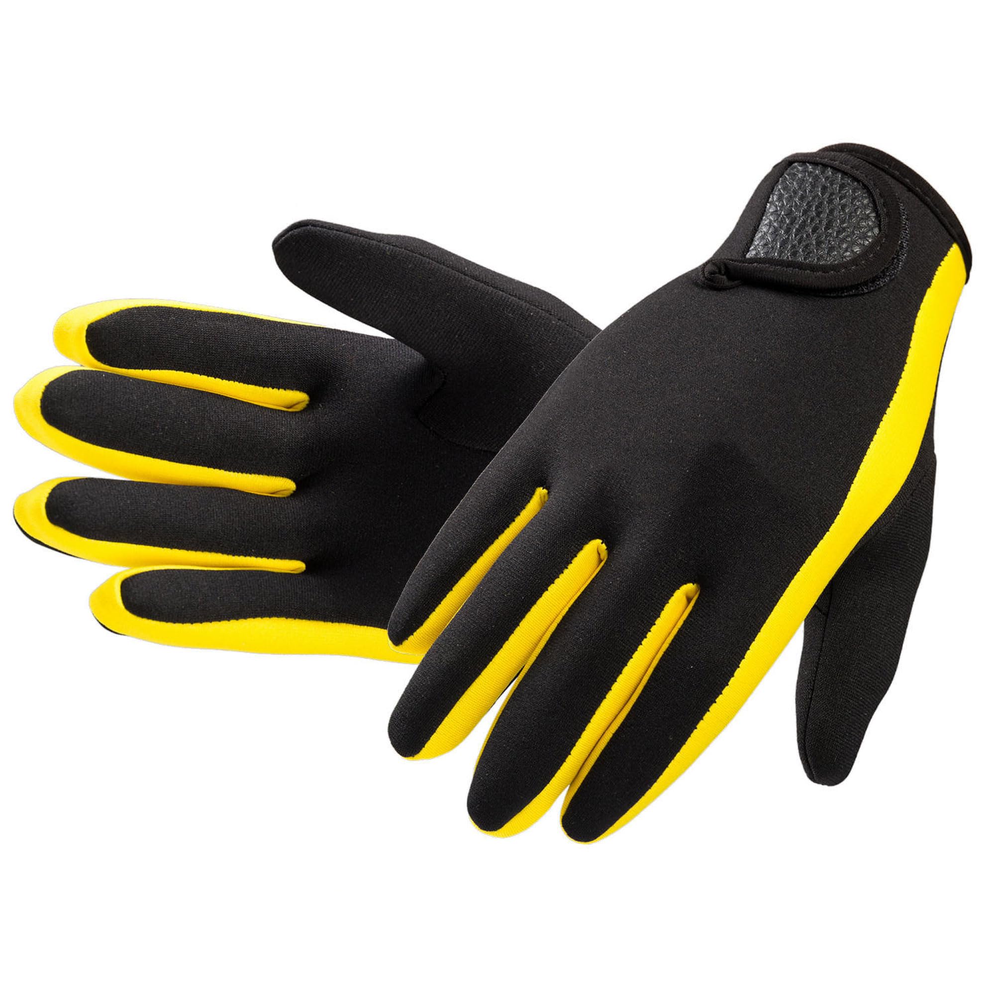 Dressnu Snorkeling Drift Pulp Board Gloves Surfing Gloves Thin 1.5mm Wear-resistant Swimming Thermal Yellow L