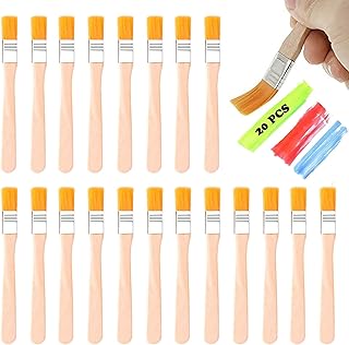 20 Pezzi Set Di Pennelli In Setola Diy Pennello Nylon Con Manico In Legno 12,8cm Set Di Pennelli Per Mobili Parete Pennello Per Smalto Piatto In Nylon Per Colora Macchie Barbecue Da Pittura Murale