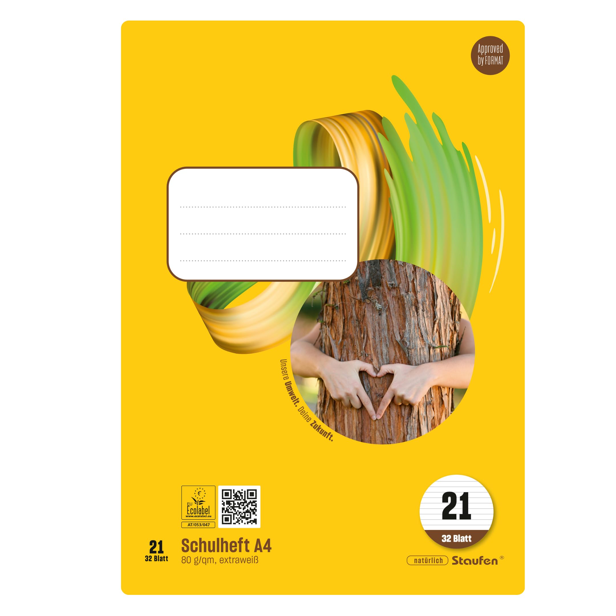 Staufen Style Cuaderno - 5 cuadernos, 32 hojas cada uno, DIN A4, rayado 21 (9 mm rayado), papel 80 g/m