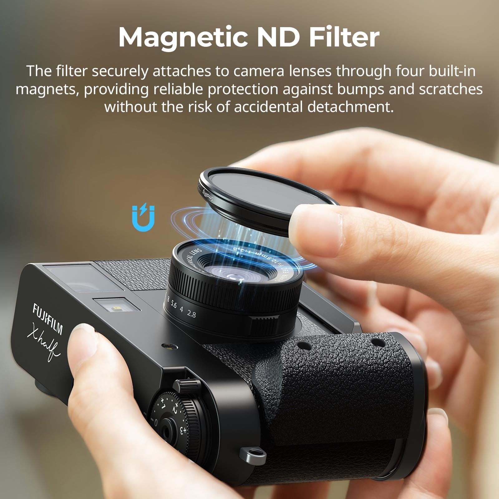 SMALLRIG Filtro VND magnetico ND2 - ND32 per FUJIFILM X Half, regolazione continua di precisione da 1 a 5 stop, vetro ottico, rivestimento multistrato impermeabile e antigraffio, anti-riflesso 5225
