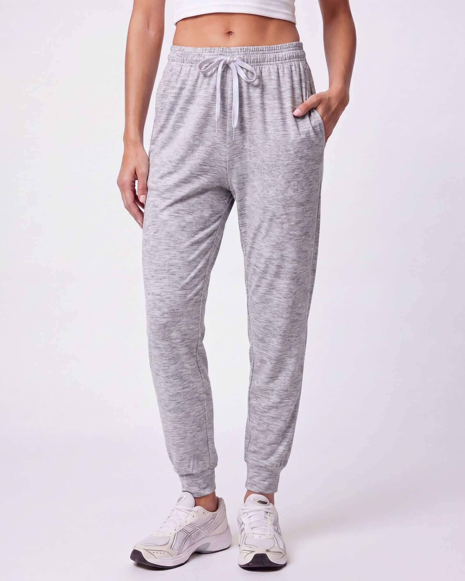 Real Essentials Sportliche Jogginghose für Damen, Dry-Fit, mit Kordelzug (erhältlich in Übergröße), 3er-Pack