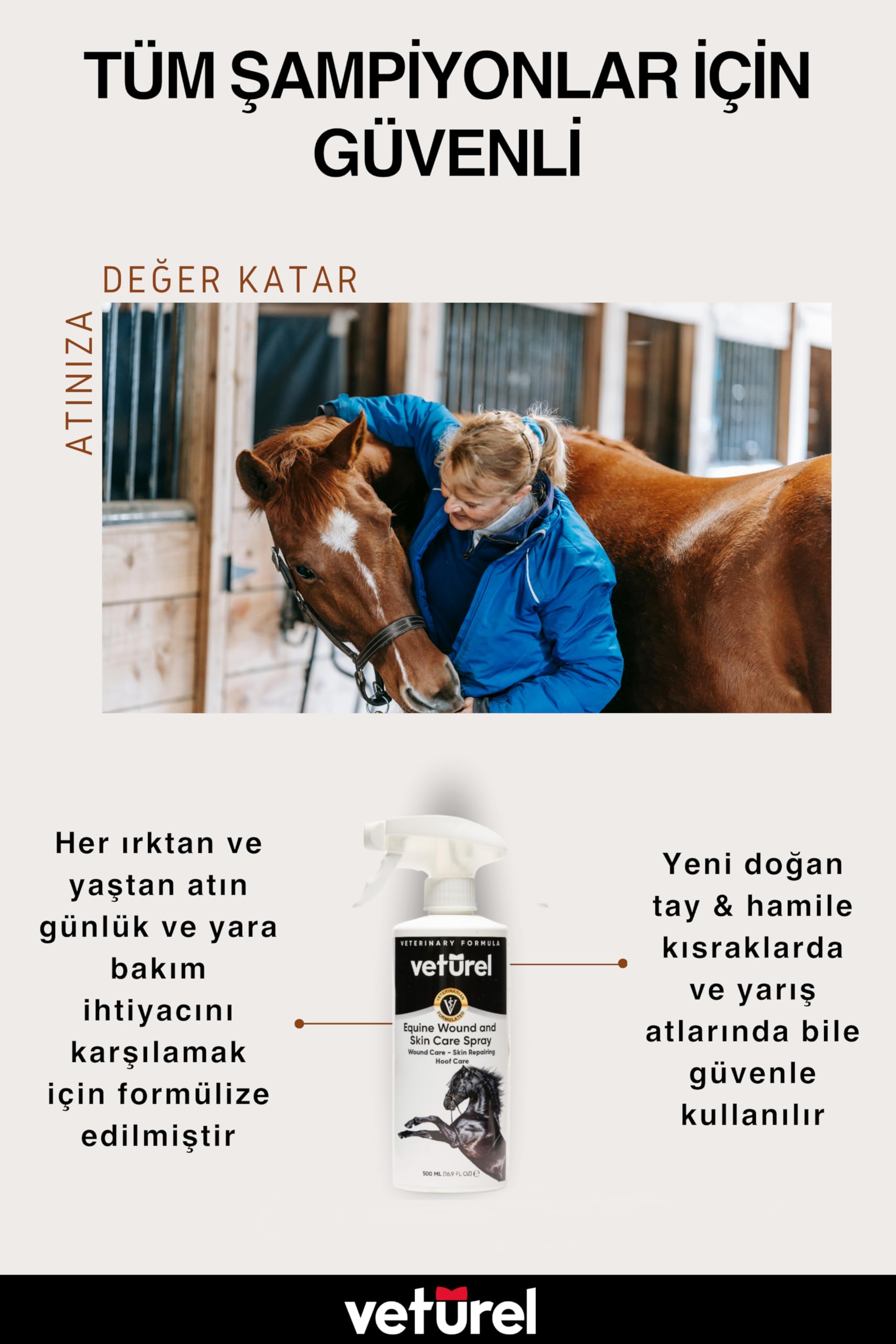 Veturel At Yara ve Deri Bakım Spreyi 500ml
