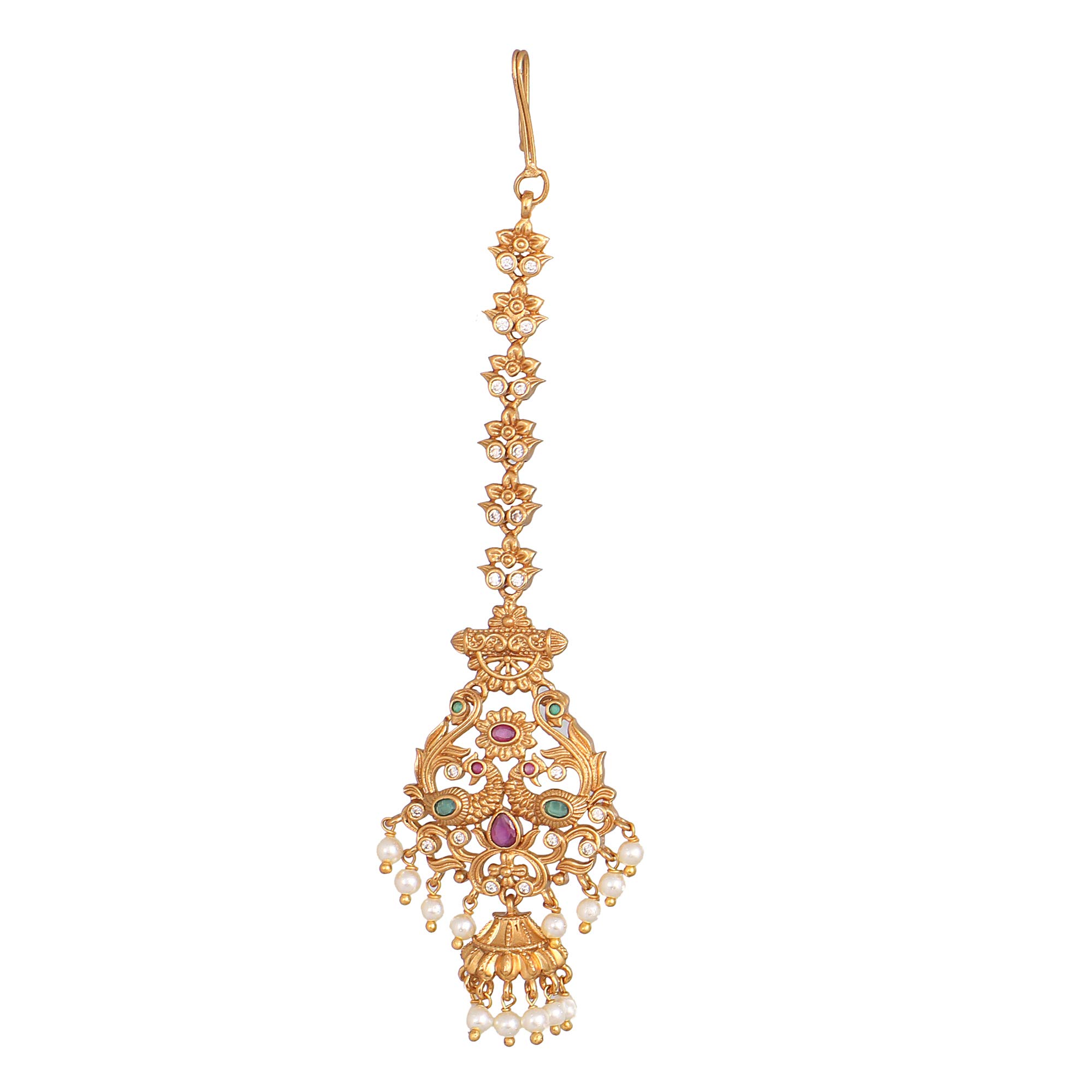 Tarinika Antique Gold Plated Apeksha Maang Tikka with Peacock Design - Wedding Mang Tika for Women - Perfect for Ethnic occasion | Traditional temple nethi chutti - 1 year warranty* (B08L8BV1ZR) Amazon Price History, Amazon Price Tracker
