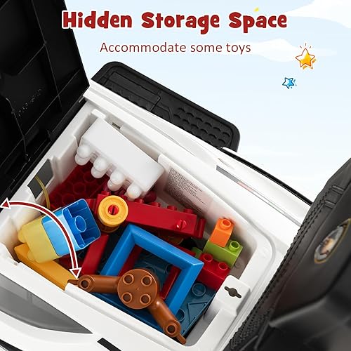 Vista 45 de OLAKIDS Lamborghini SIAN - Automóvil de empuje 3 en 1, con licencia para bebé, con mango de control parental, ruedas universales, juguete para rosa