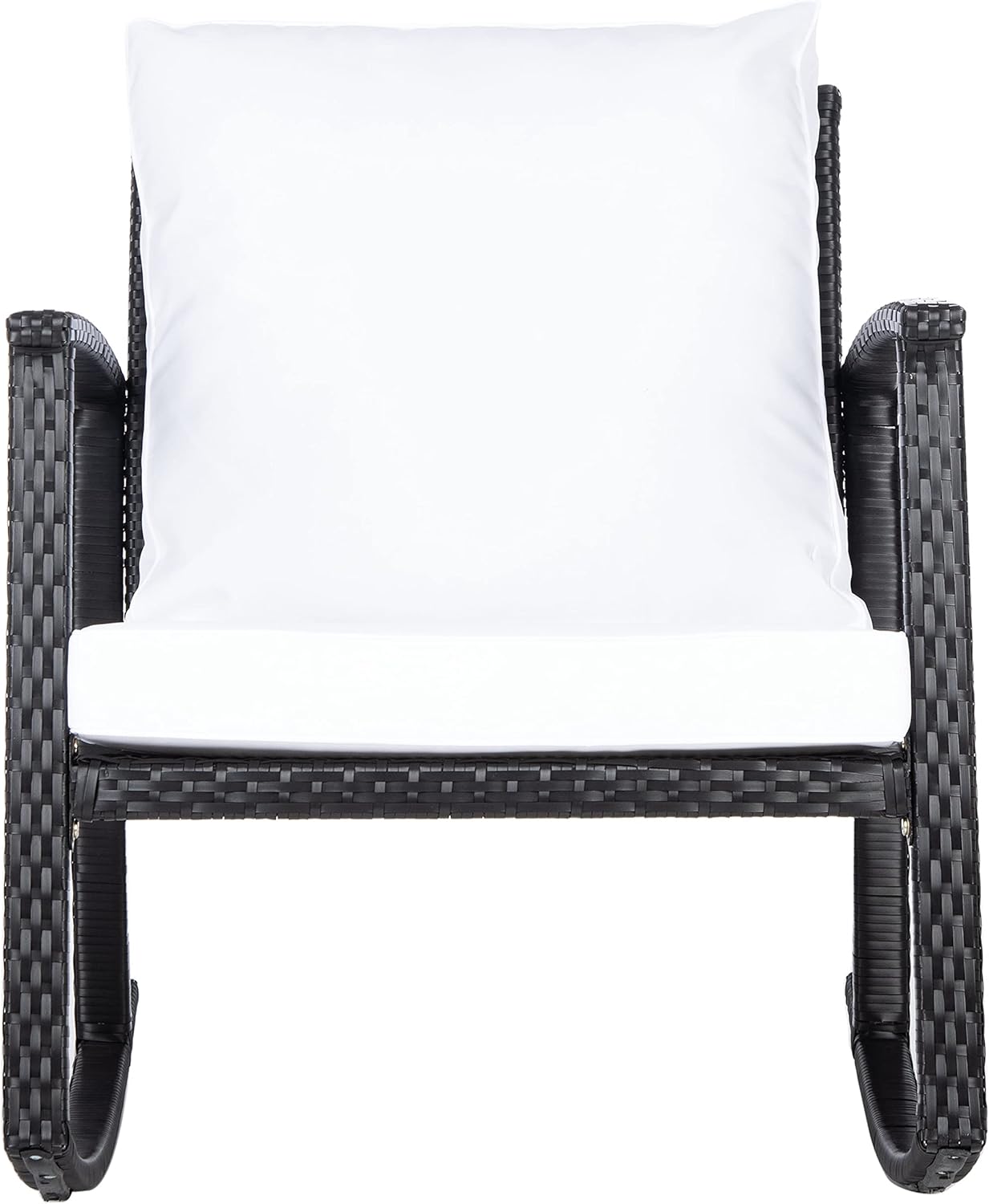 SAFAVIEH Outdoor Collection Daire Black/White Cushion Rocking Chair PAT7721A