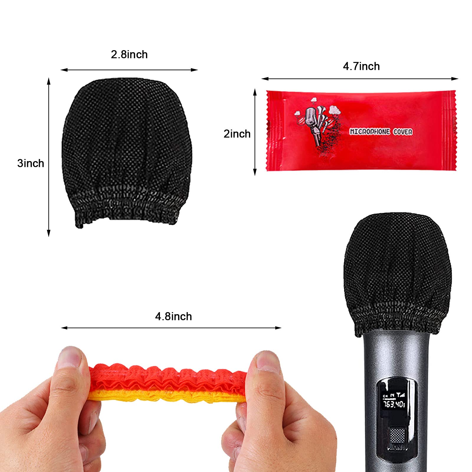 240 Pcs Disposable Microphone Covers,Non-Woven Elastic Band Windscreen Mic Covers Cover Microphone Protective Cap for Most Handheld Microphone Press Conference,Recording Room and Any Shared Environmen