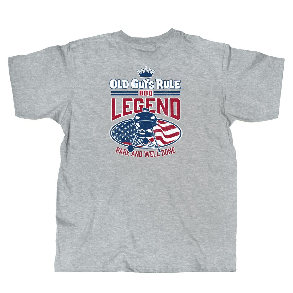 OLD GUYS RULE T Shirt for Men | BBQ Legend | Sport Grey