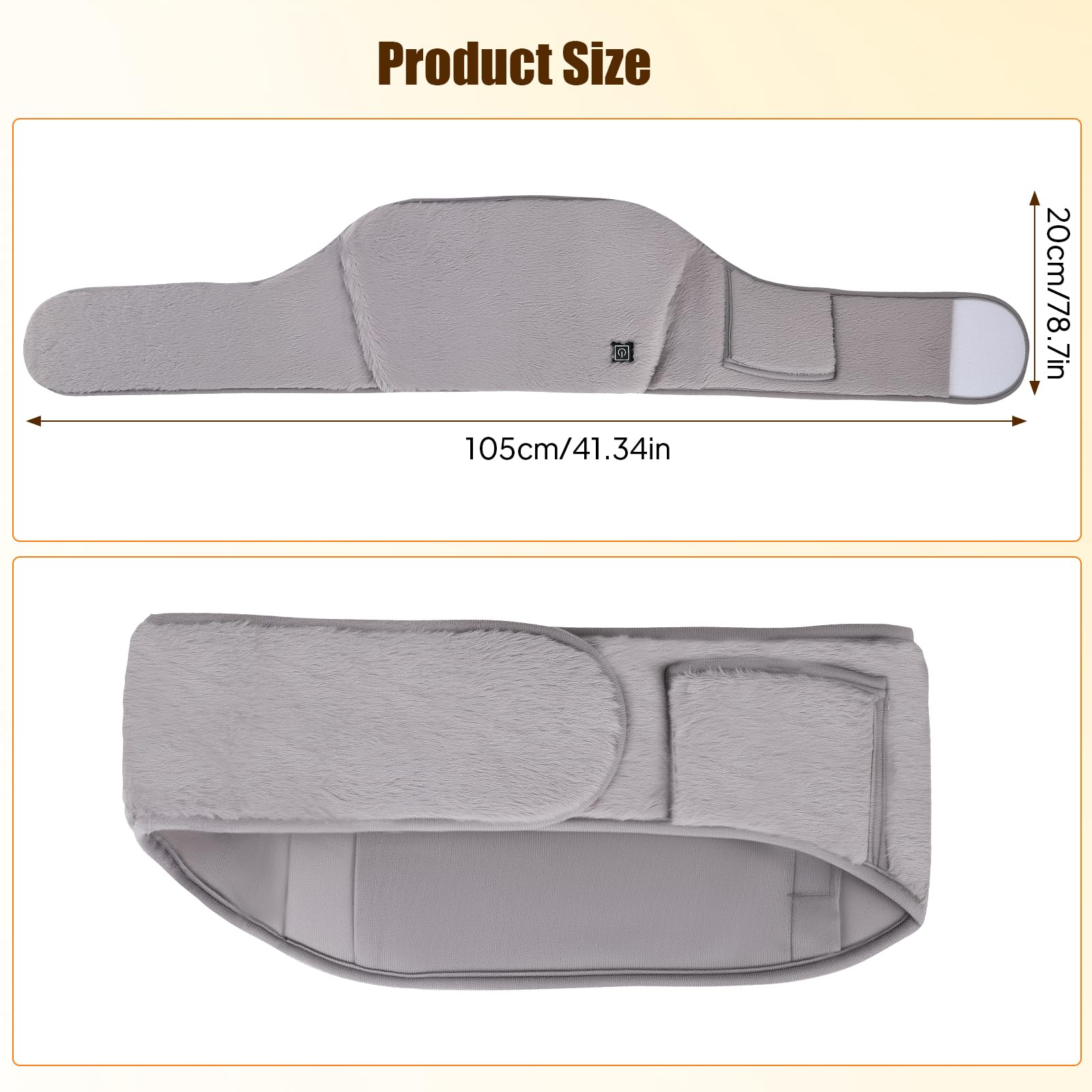 Coussin chauffant, tapis chauffant électrique pour dos, taille, ventre, mains, 3 niveaux de température, chauffage rapide, lavable en machine, ceinture thermique, cadeaux pour femmes et hommes, 105 x