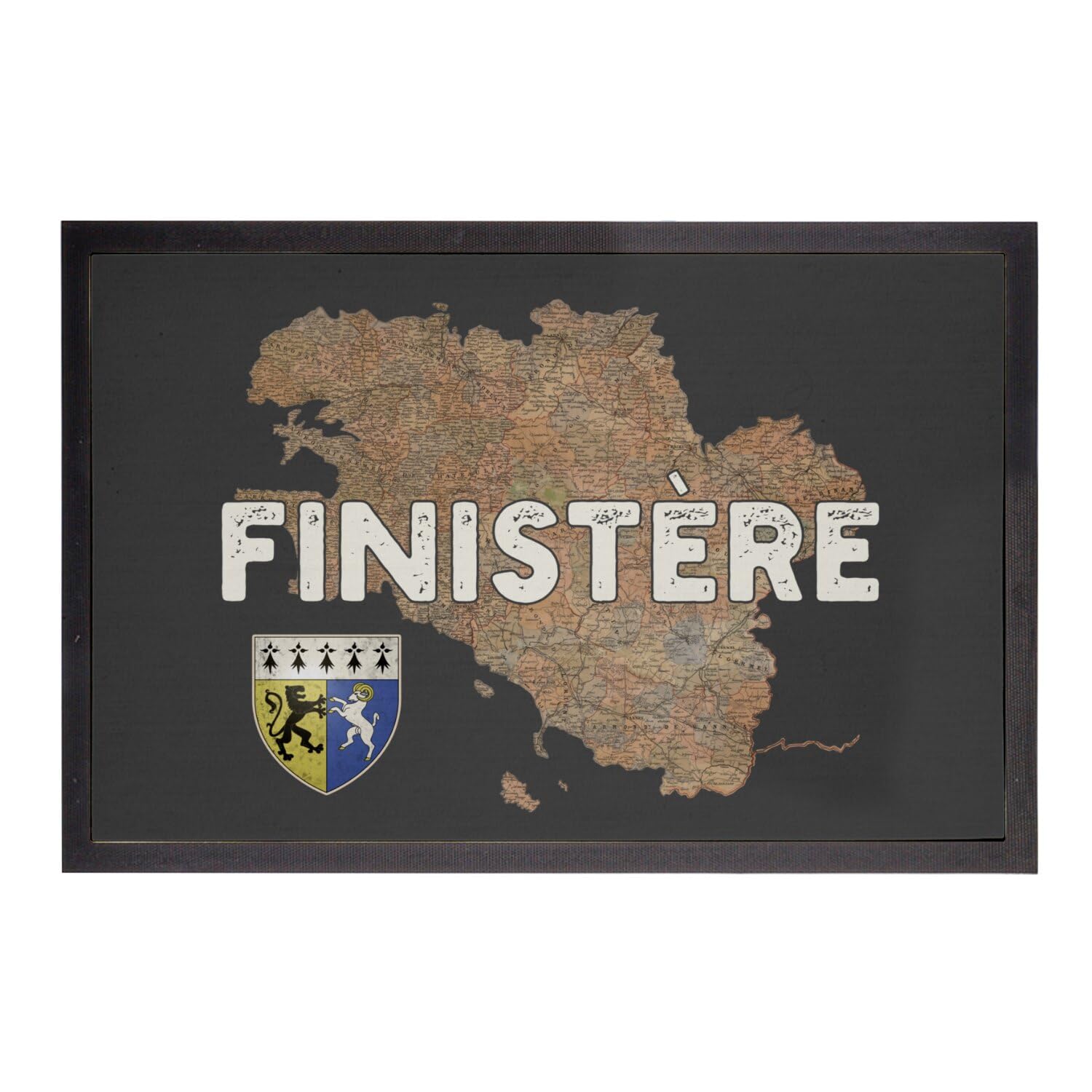 Carte ancienne Bretagne paillasson Finistère Quimper pour entrée