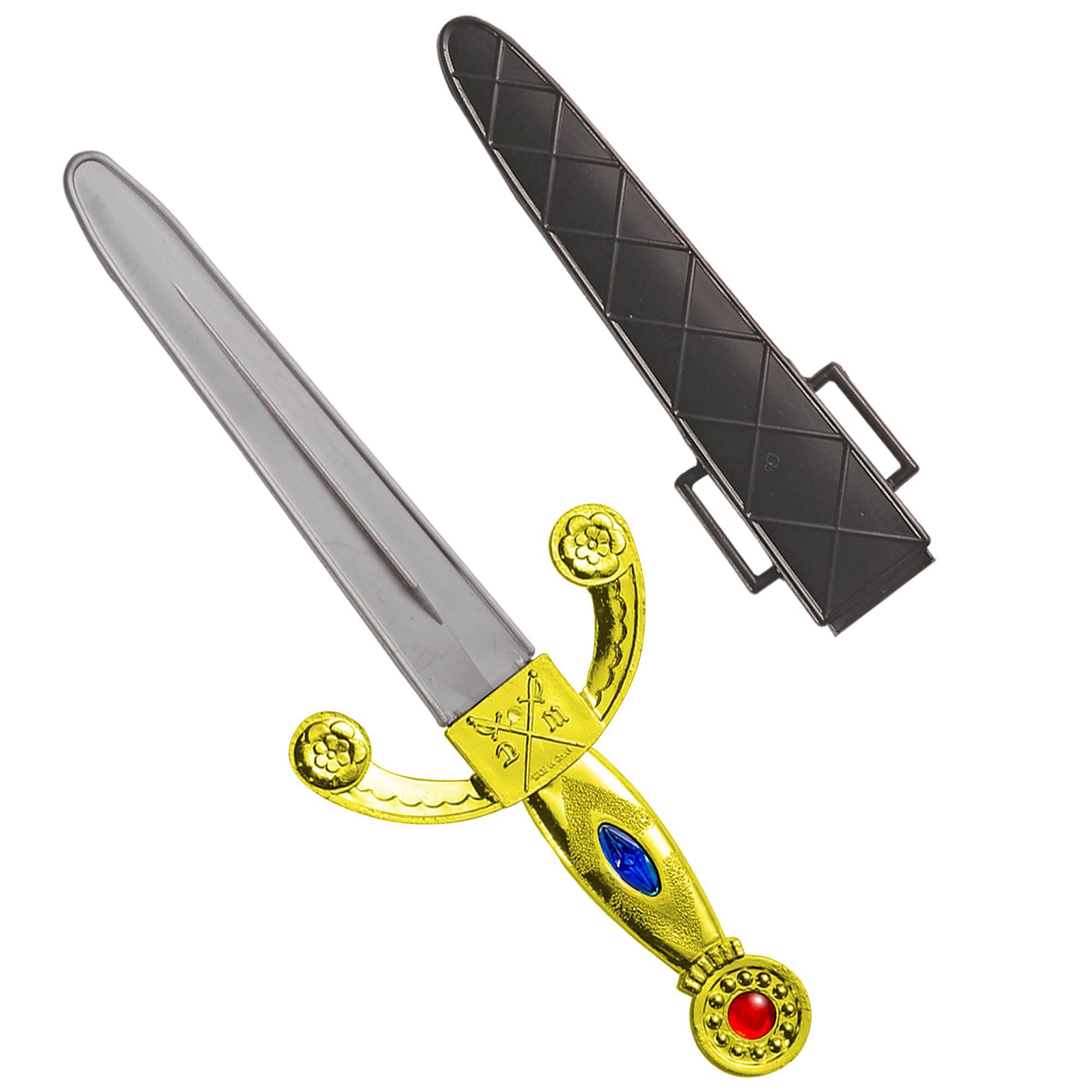 WIDMANN 7003P, Dolch mit Scheide für Prinzen, Königs, Herren oder Adligen - Kostüm in zwei Varianten, Größe ca. 26,0 x 1,5 x 9,0 cm