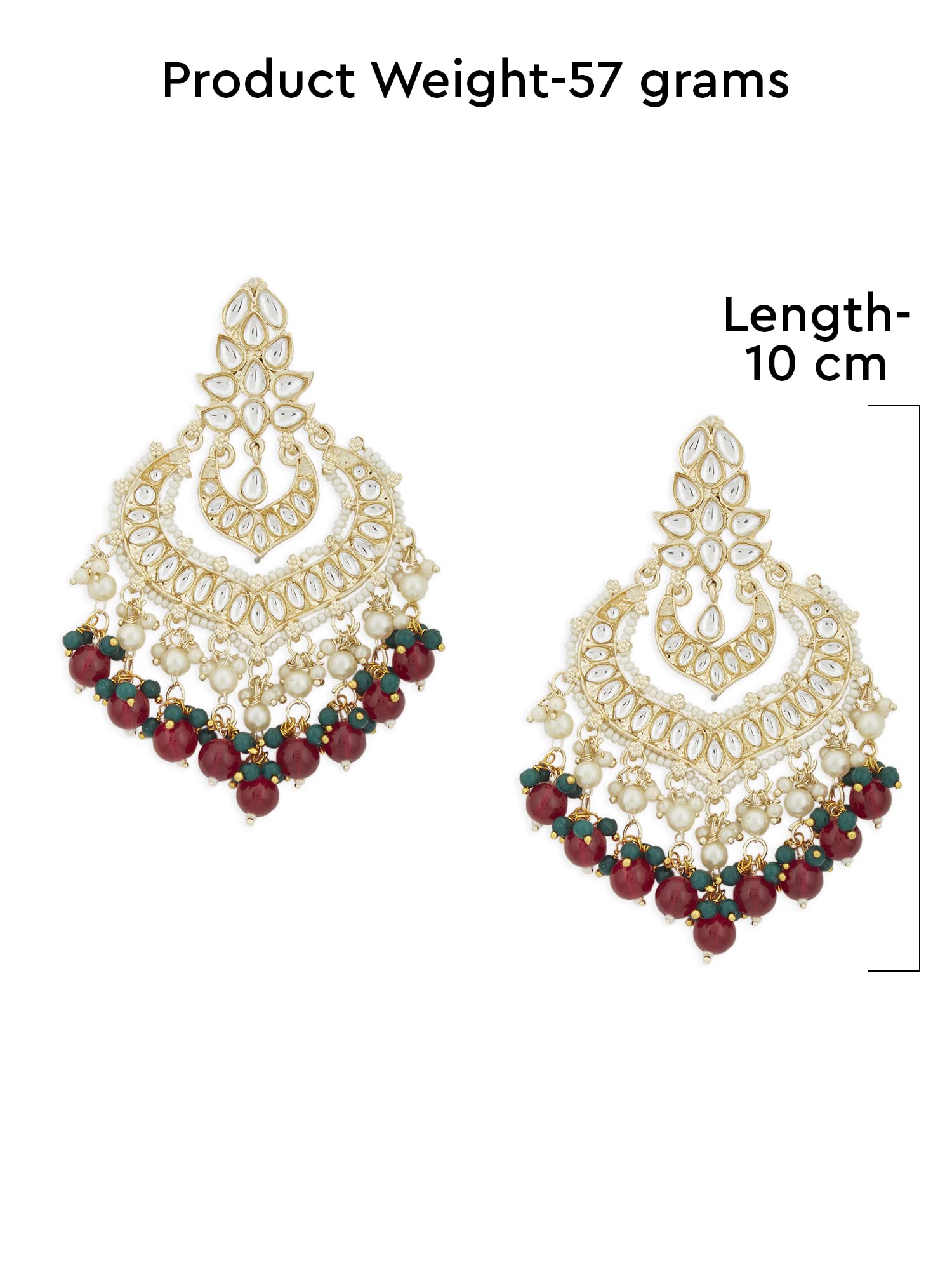 Kundan Beads Layered Dangle Earrings for Women