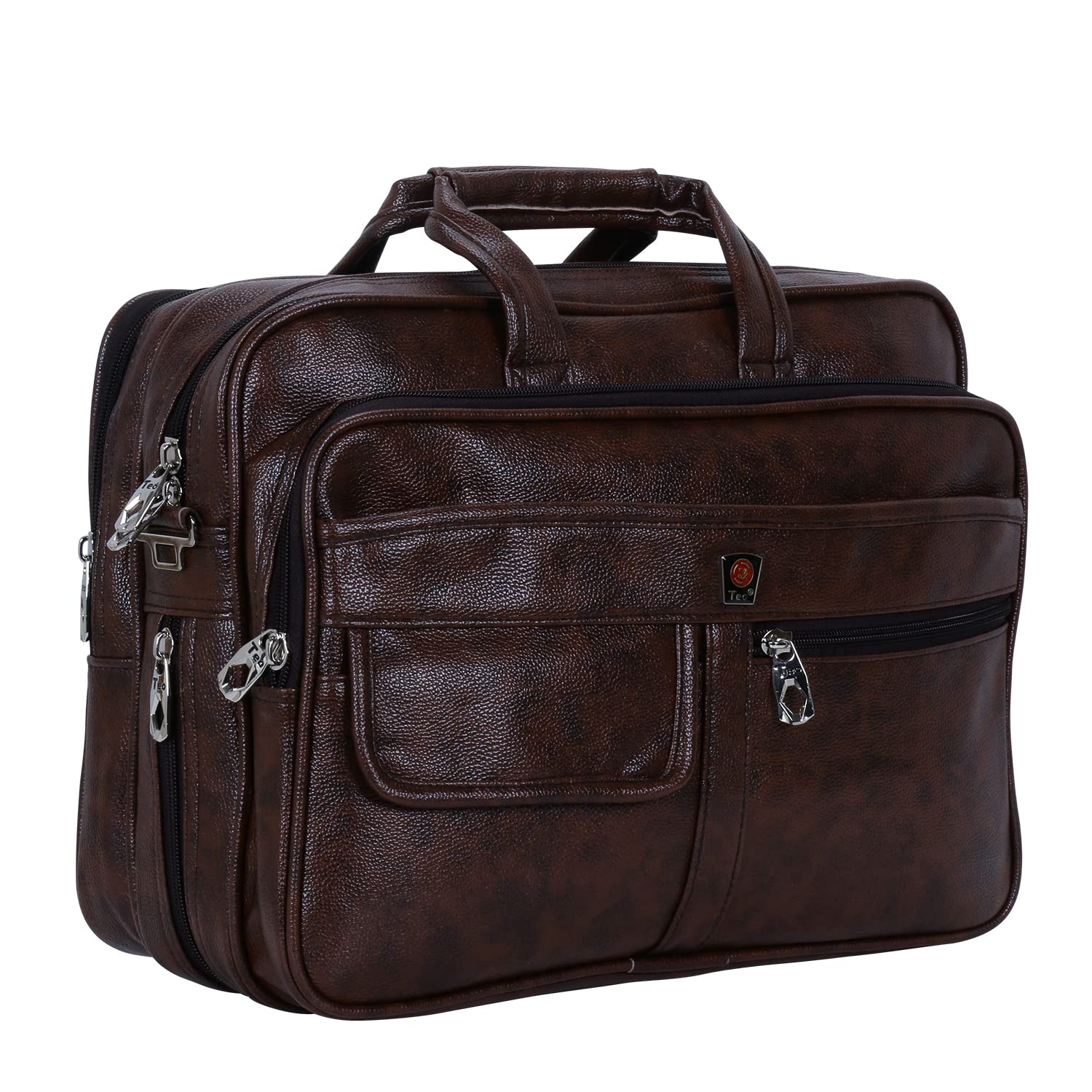 Teo 15.6 Inch Laptop Messenger Bag I Padded Laptop Compartment with Adjustable Strap I Extra Zip Compartments I Dimension: L-40 x W-20 H-30Cm Brown Colour 17