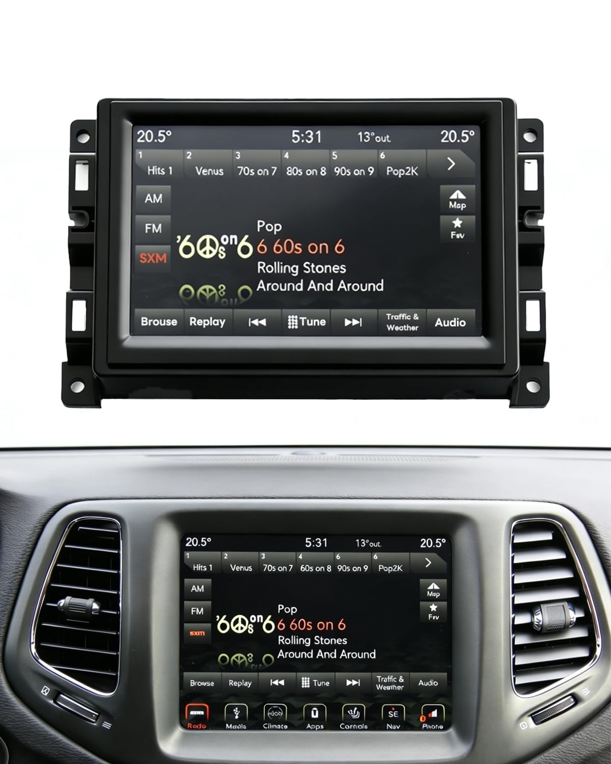 TepHnf 7" Uconnect Screen Replacement LCD Display - vehicle gps | Mubboo
