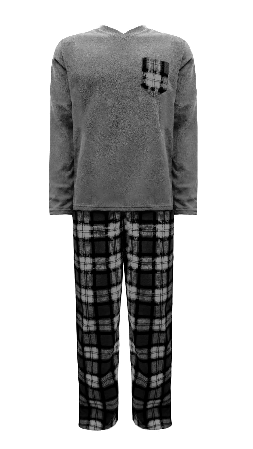 Nikaro Men's Fleece Cozy Thermal Pajamas Warm Cosy and Stylish Pyjamas with Drawstring Bottoms (2XL) Charcoal