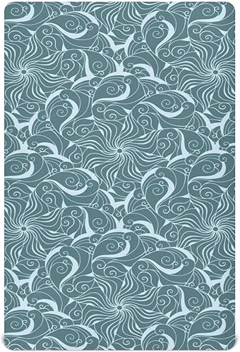 Kigai Stylized Flowers Fitted Crib Sheet for Girls and Boys Soft Breathable for Standard Crib Toddler Bed Mattress 28 x 52 in