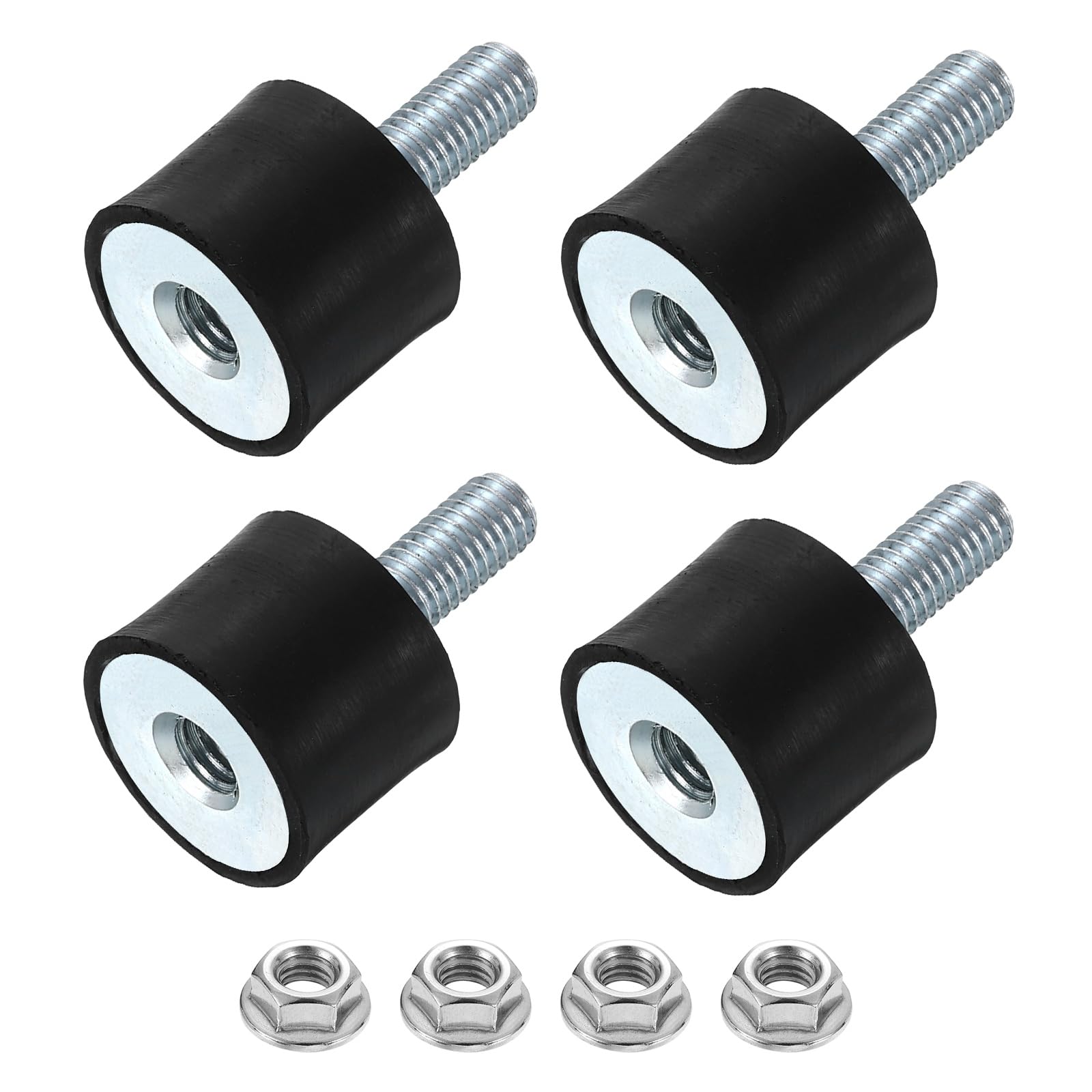 uxcell M8 Rubber Mounts, 4Pcs 30x30mm(DxH) Rubber Cylindrical Anti Vibration Isolator Shock Absorber with Lock Nut for Car Bobbin Generator Air Compressors — Amazon image 29