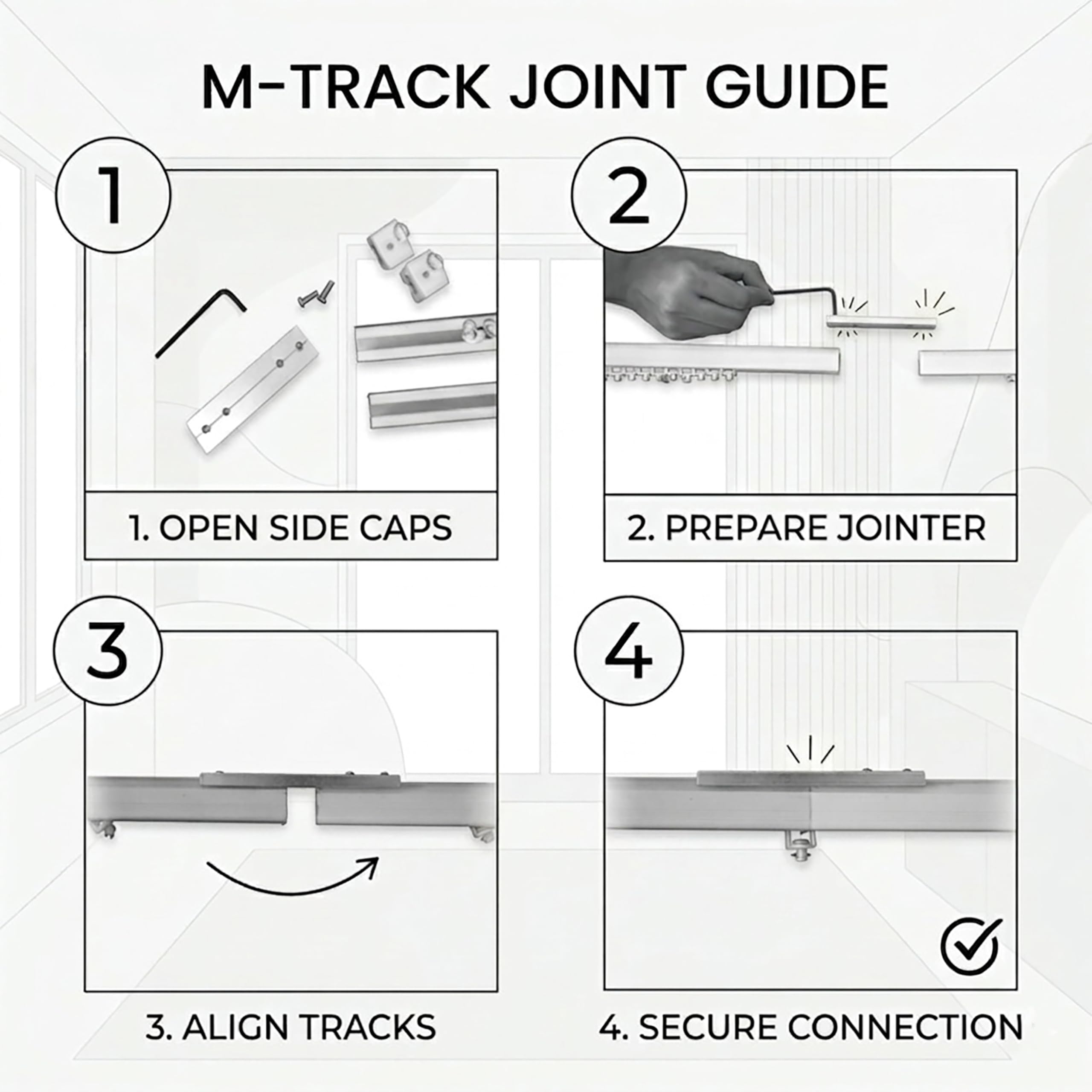 FAPBADRI M Track Curtain Channel Jointers, Easily Connect Two Channels / Tracks with Such a Jointer, Material Aluminum, Pack of 1 piece 4