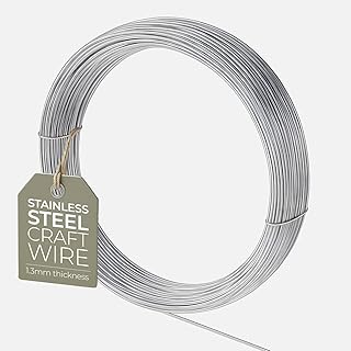 Fio de aço inoxidável 304 de 1,3 mm, calibre 16, 3 m, para artesanato, fio artístico para fazer joias, resgate, escultur...