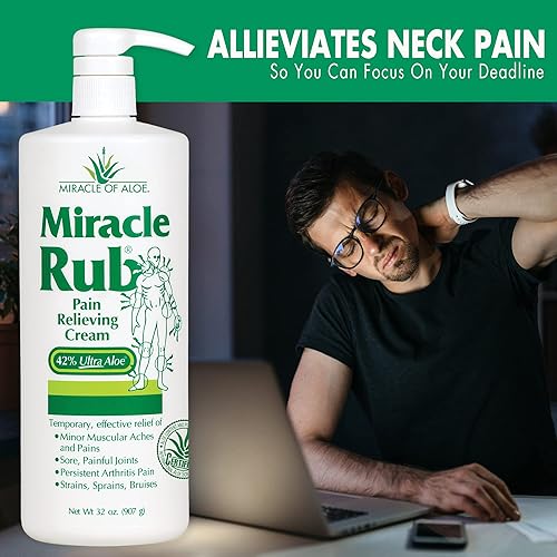 Miniatura 7 de Miracle of Aloe Miracle Rub - Crema para aliviar el dolor, 32 onzas, alivio rápido y eficaz para artritis, dolor muscular y articular, fórmula