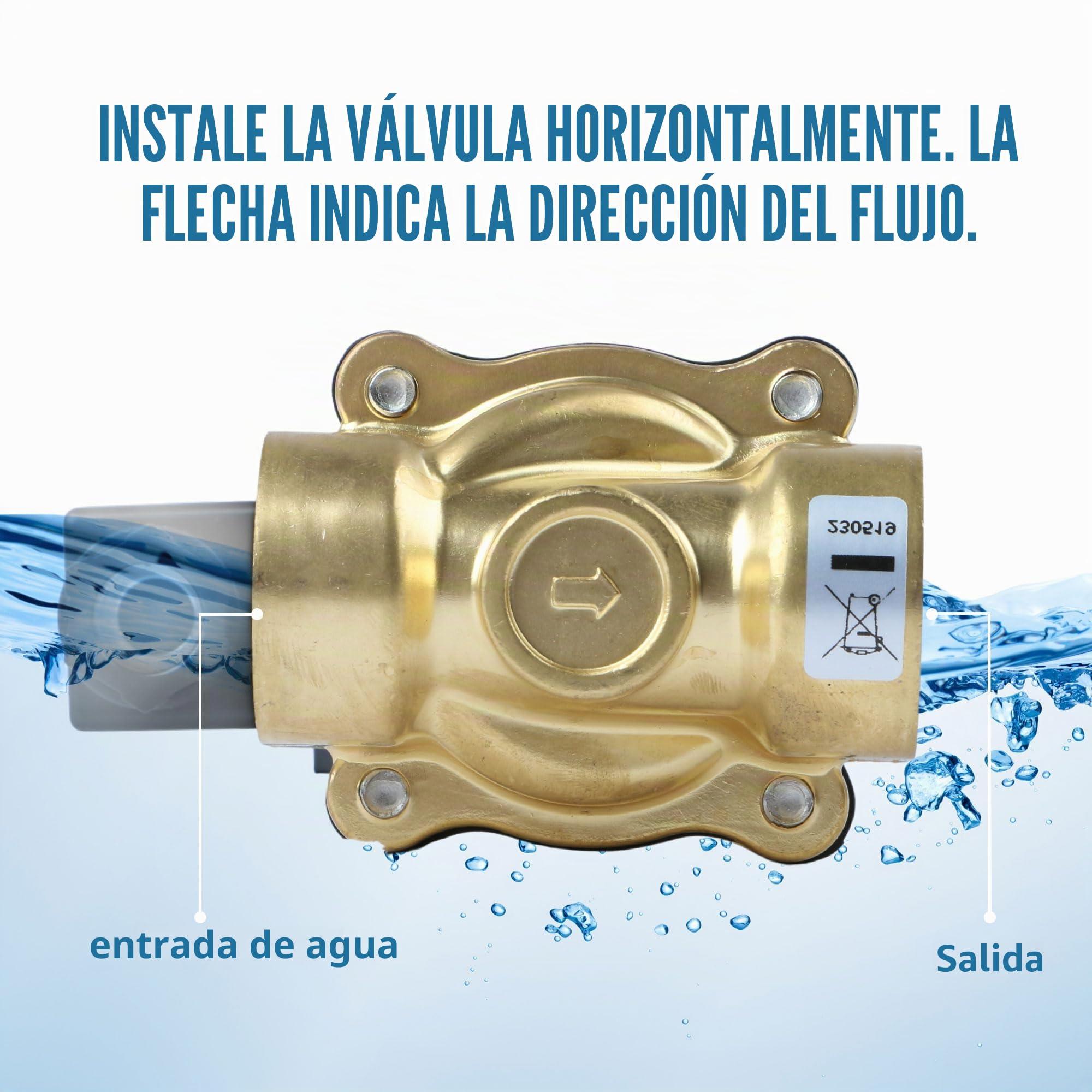 U.S. Solid Electroválvula latón G 1 pulgada 220 V CA normalmente abierta 10 bar, válvula eléctrica para agua, aire, diésel, queroseno, gasolina