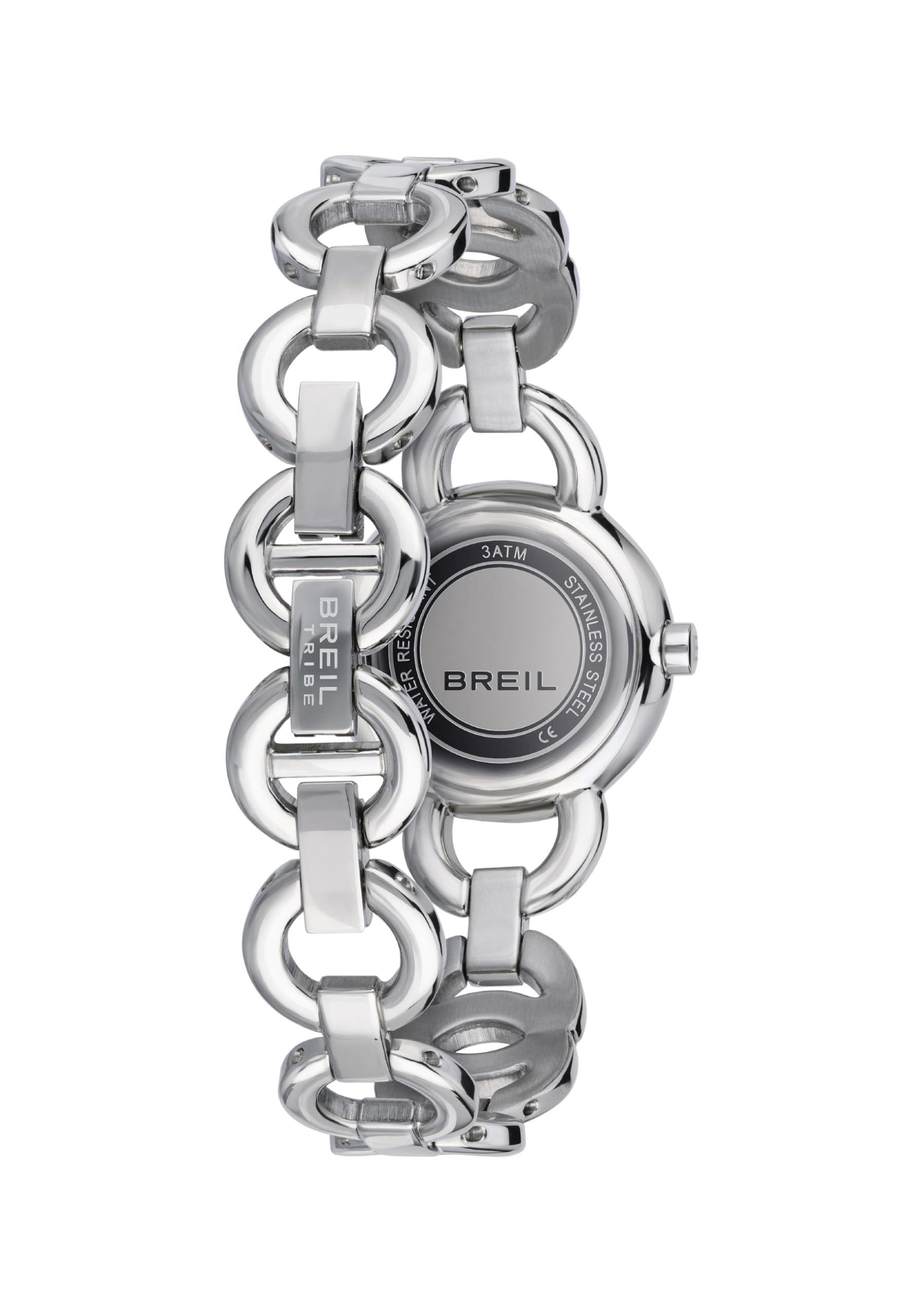 Breil, Collezione Alya, Orologio Donna in Acciaio, Bracciale a Maglie Tonde Intrecciate, Quadrante Rotondo Minimal, Impreziosito da Cristalli, Cassa 26mm, Chiusura a Gioiello