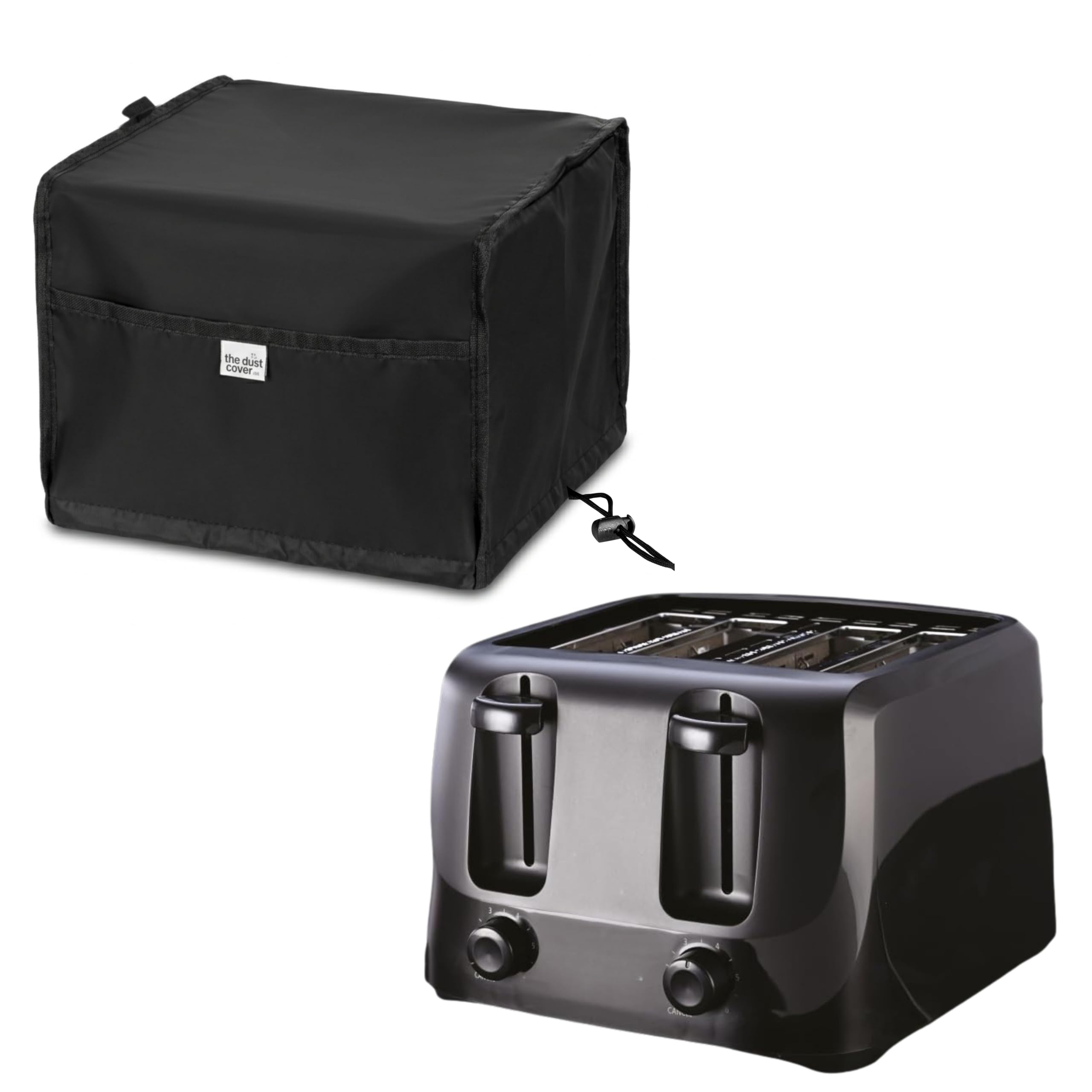 TDCL 4 Slice Toaster Dust Cover – Waterproof Toaster Cover with Top Handle & Front Pocket, Kitchen Appliance Protector - 12x12x8 inches (Black)-picture-29